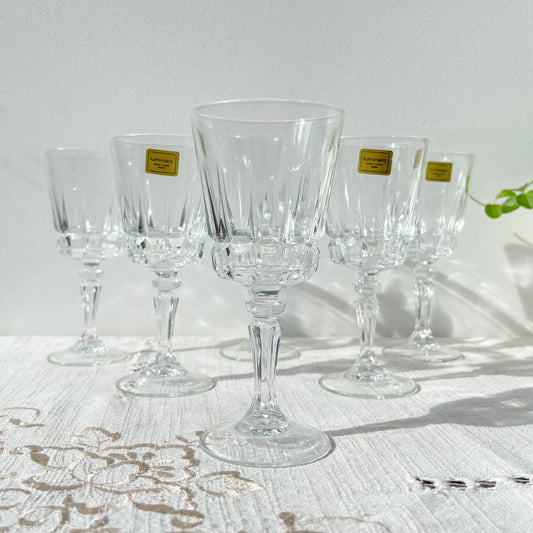 6 verres à vin rouge vintage en cristal – Cristal d'Arques modèle Chantelle