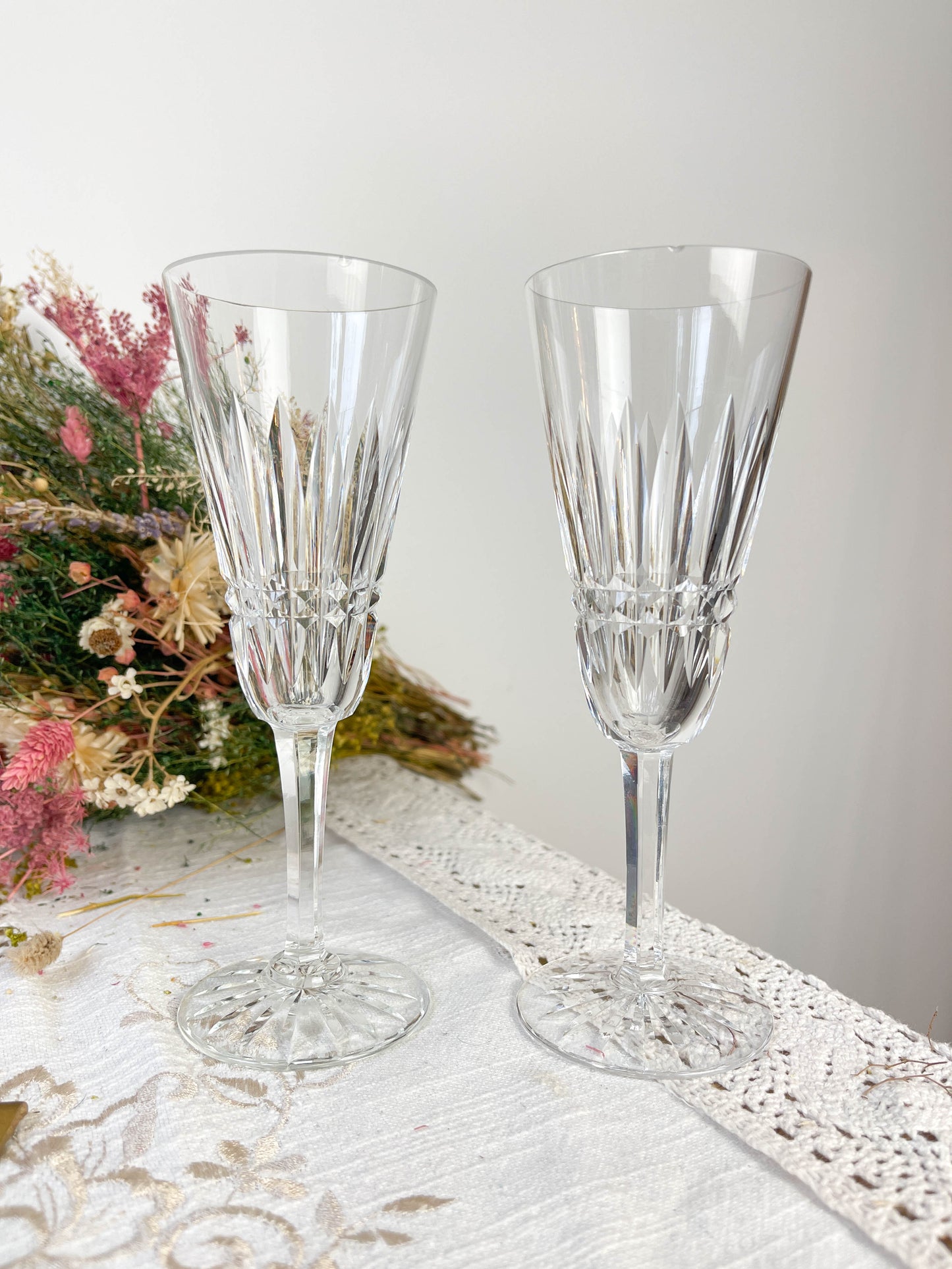 9 Flûtes Cristal ciselé Français