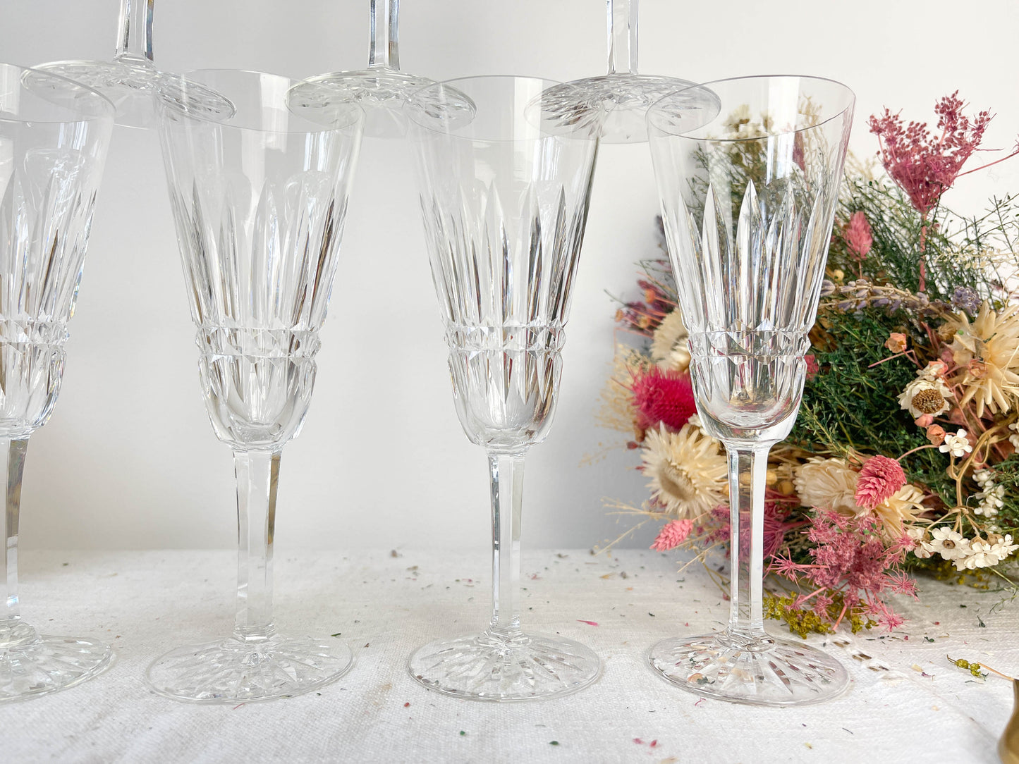 9 Flûtes Cristal ciselé Français