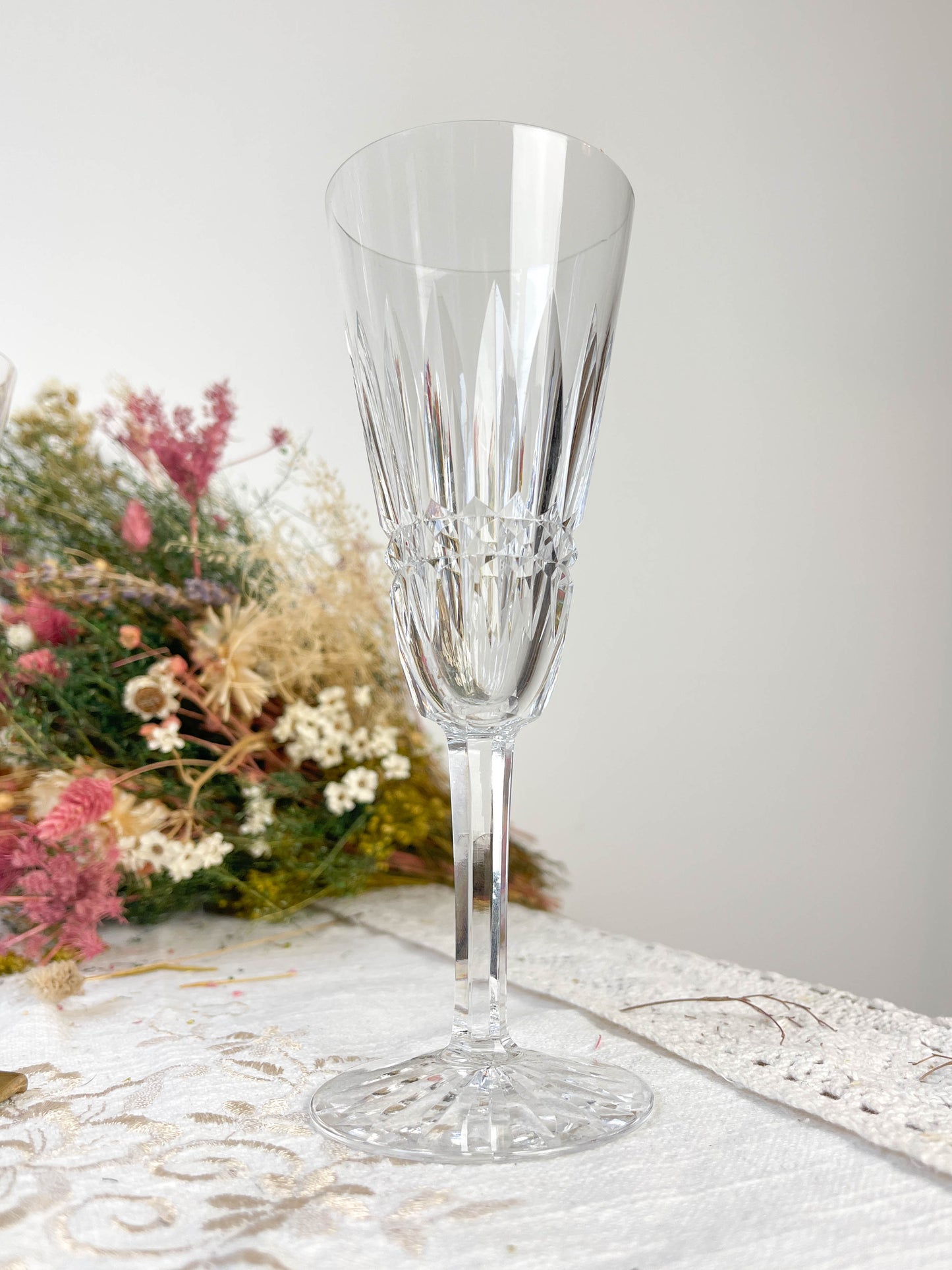 9 Flûtes Cristal ciselé Français