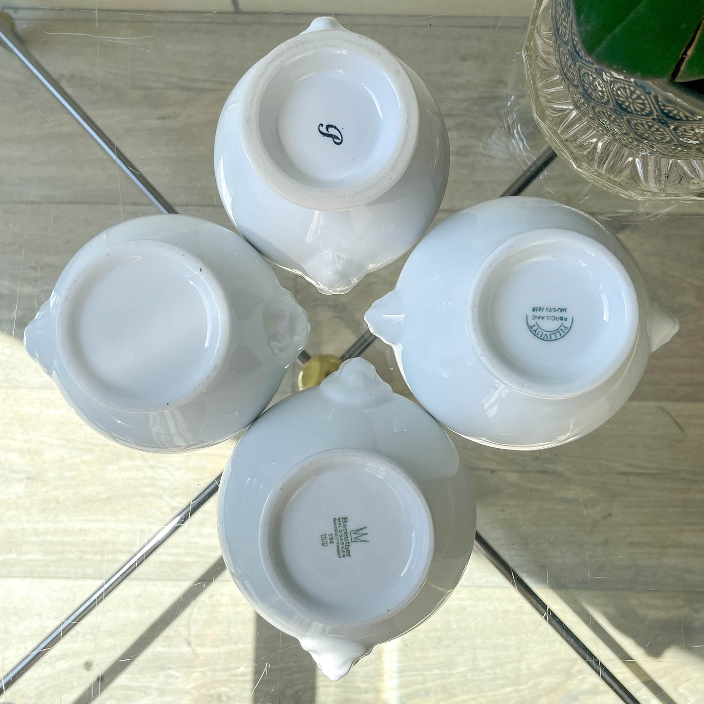 6 Bols à Soupe à l'Oignon Tête de Lion en Porcelaine Vintage dépareillés - Blanc, Made in France
