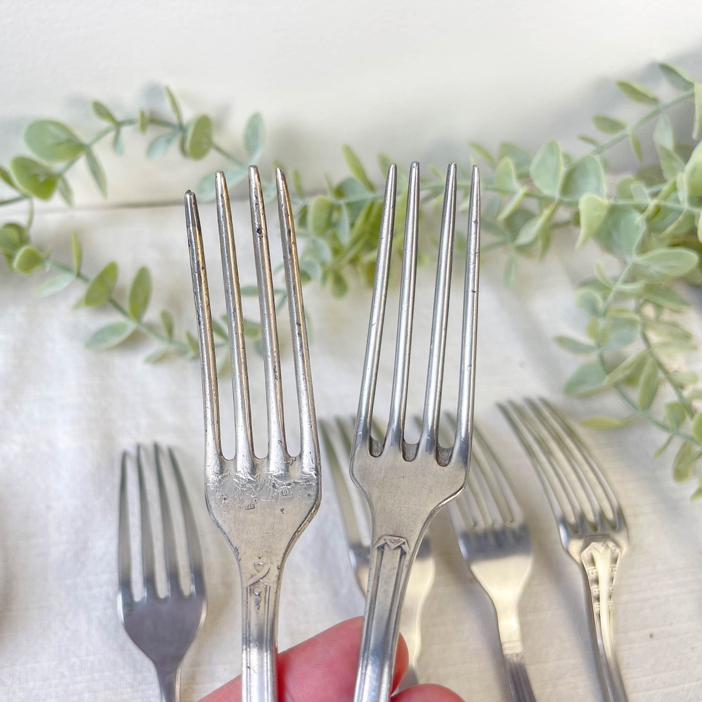 Set of 8 Vintage Mismatched Forks – Authentic and Retro Charm