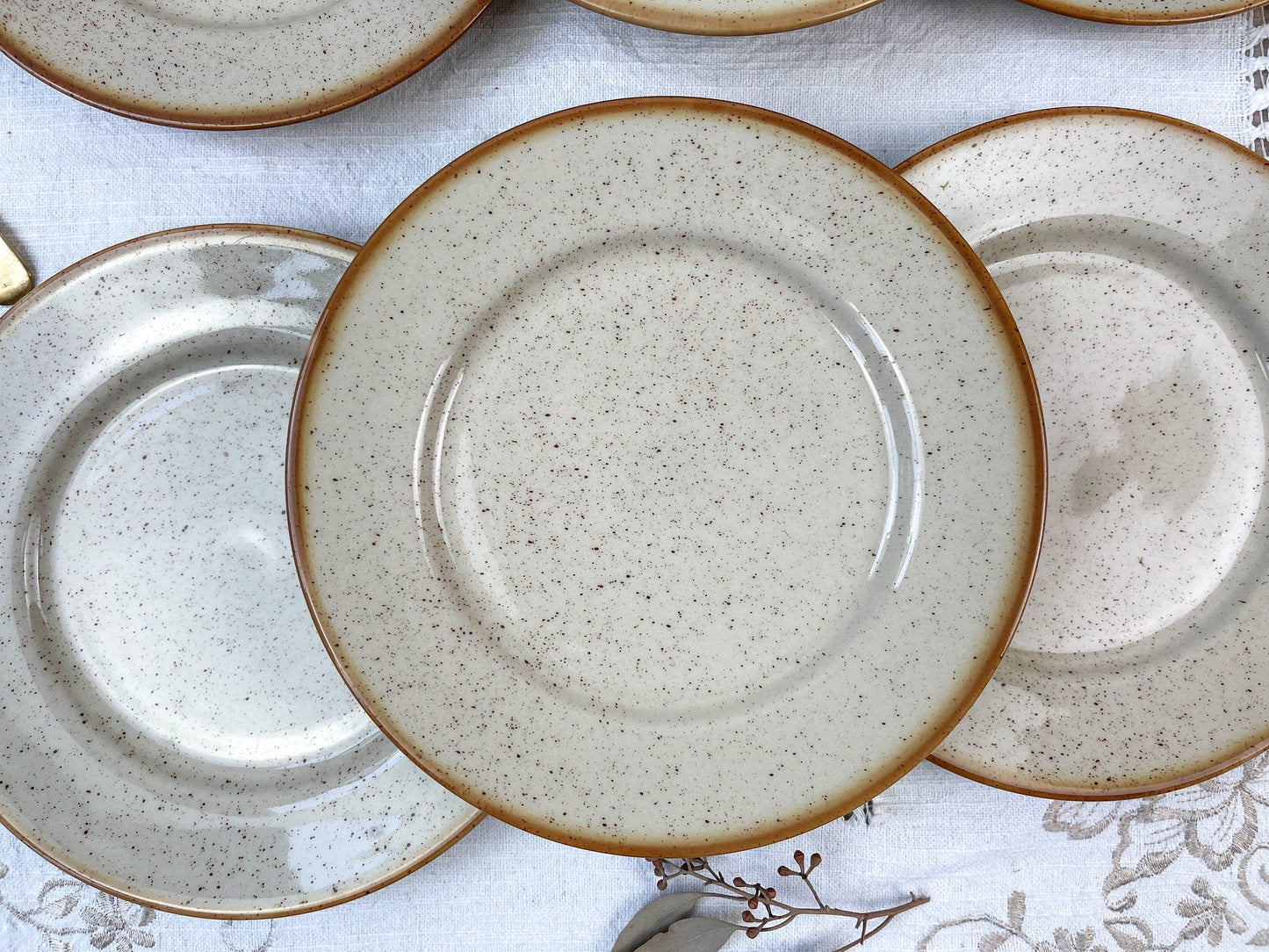 6 Petites Assiettes en grès moucheté Tulowice, 1950 - violn.fr