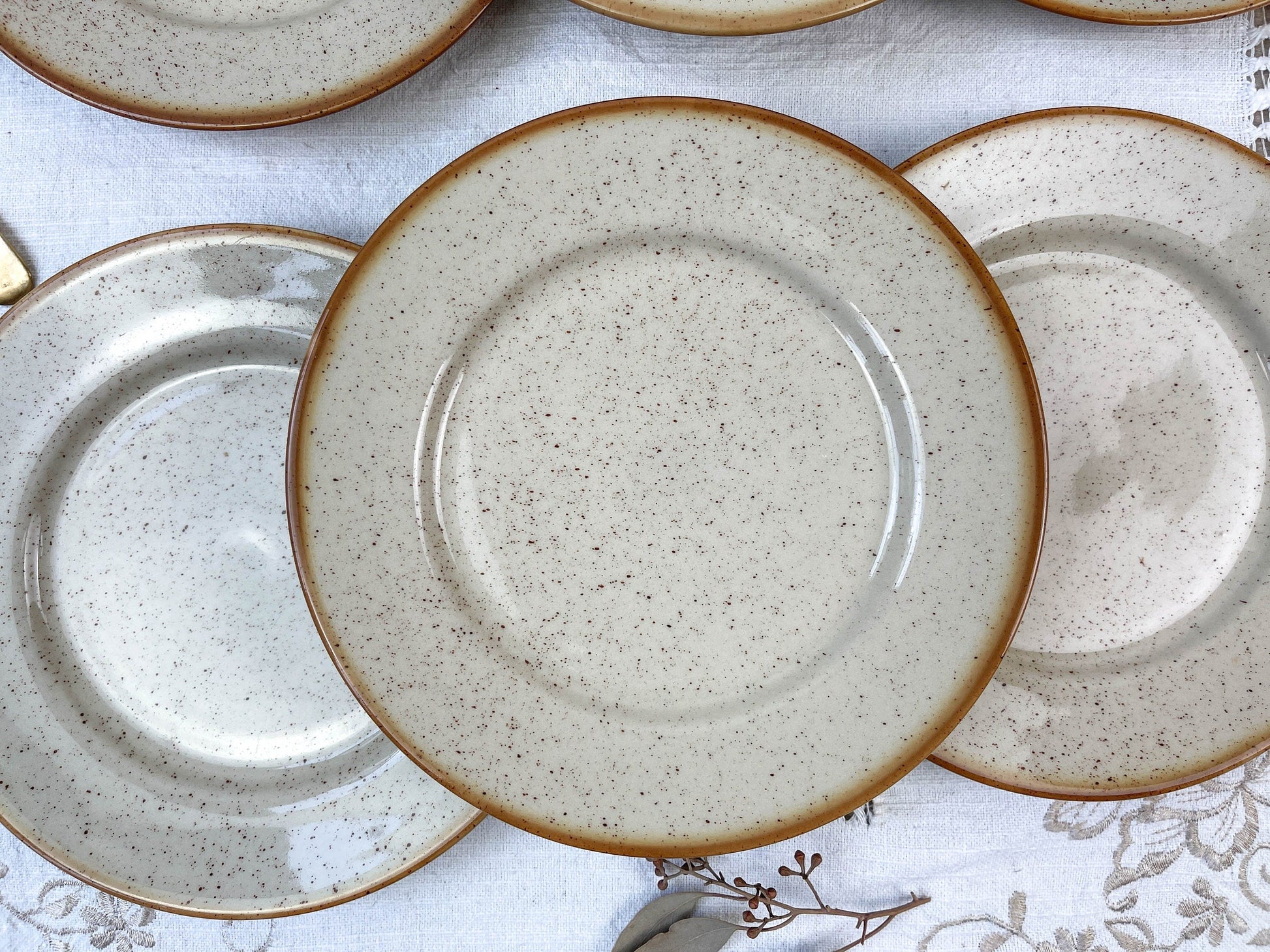 6 Petites Assiettes en grès moucheté Tulowice, 1950 - violn.fr