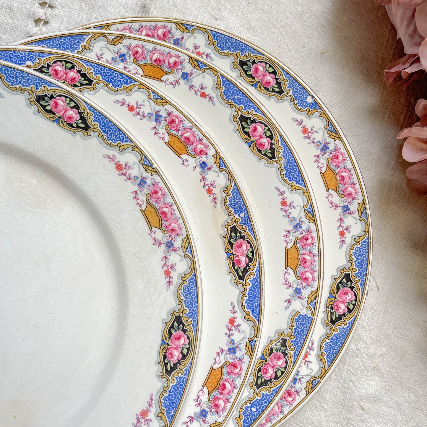 6 Petites assiettes vintage fleuries DIGOIN SARREGUEMINES – Années 1950