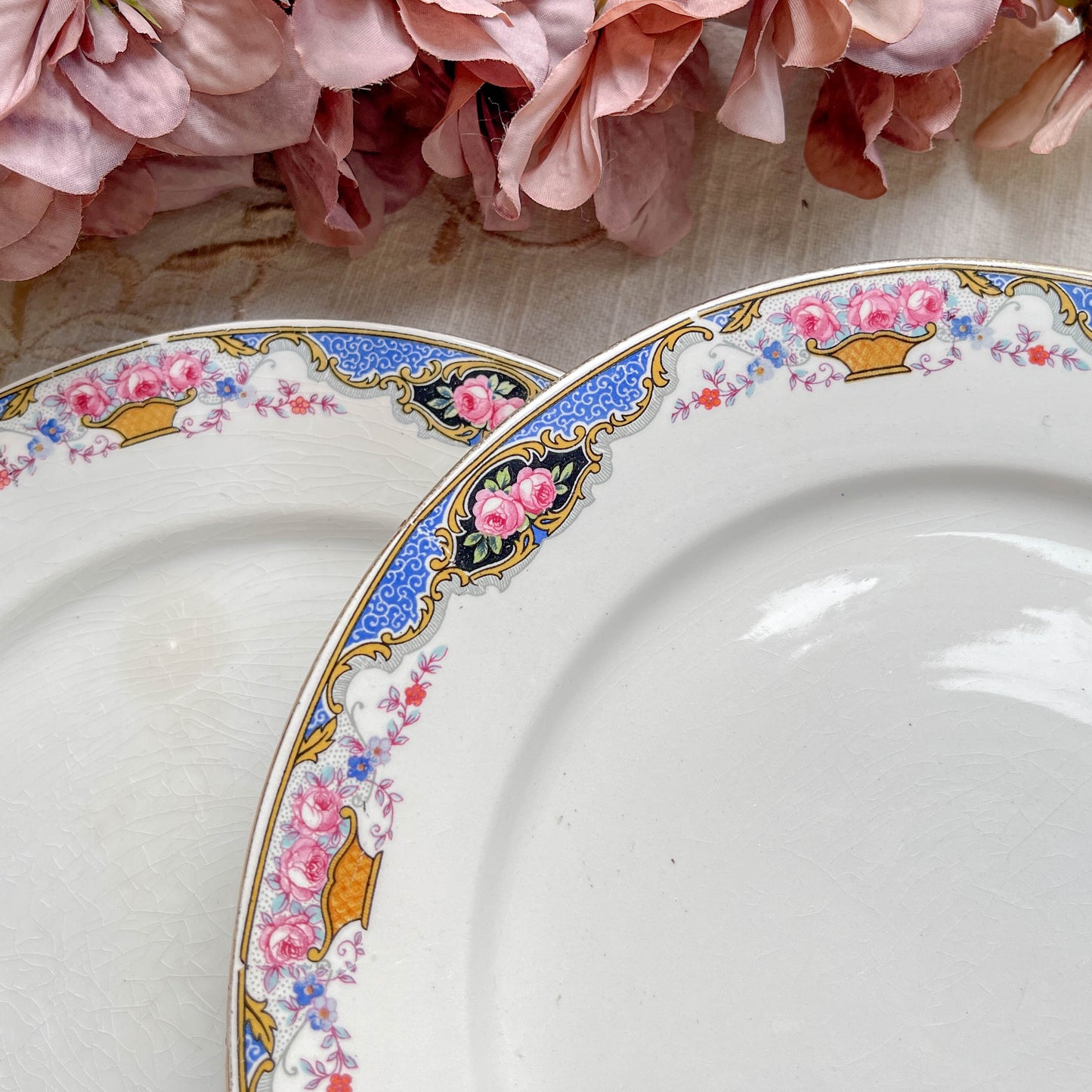 6 Petites assiettes vintage fleuries DIGOIN SARREGUEMINES – Années 1950