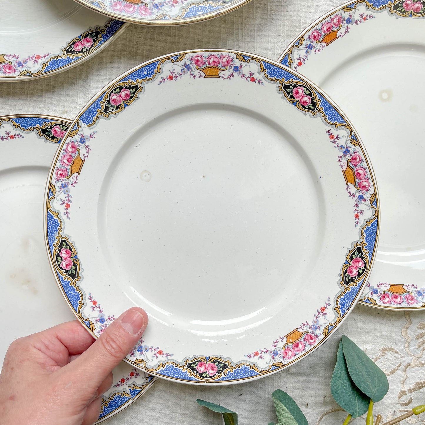 6 Petites assiettes vintage fleuries DIGOIN SARREGUEMINES – Années 1950