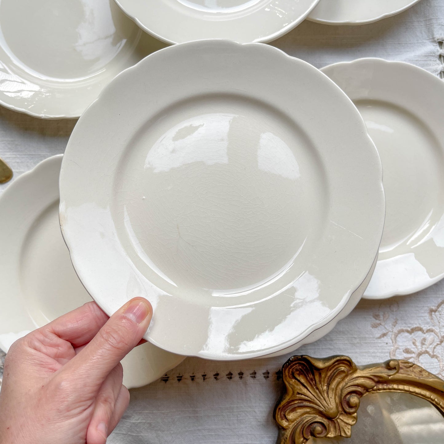 7 Petites Assiettes Vintage en Porcelaine Blanche – Villeroy & Boch