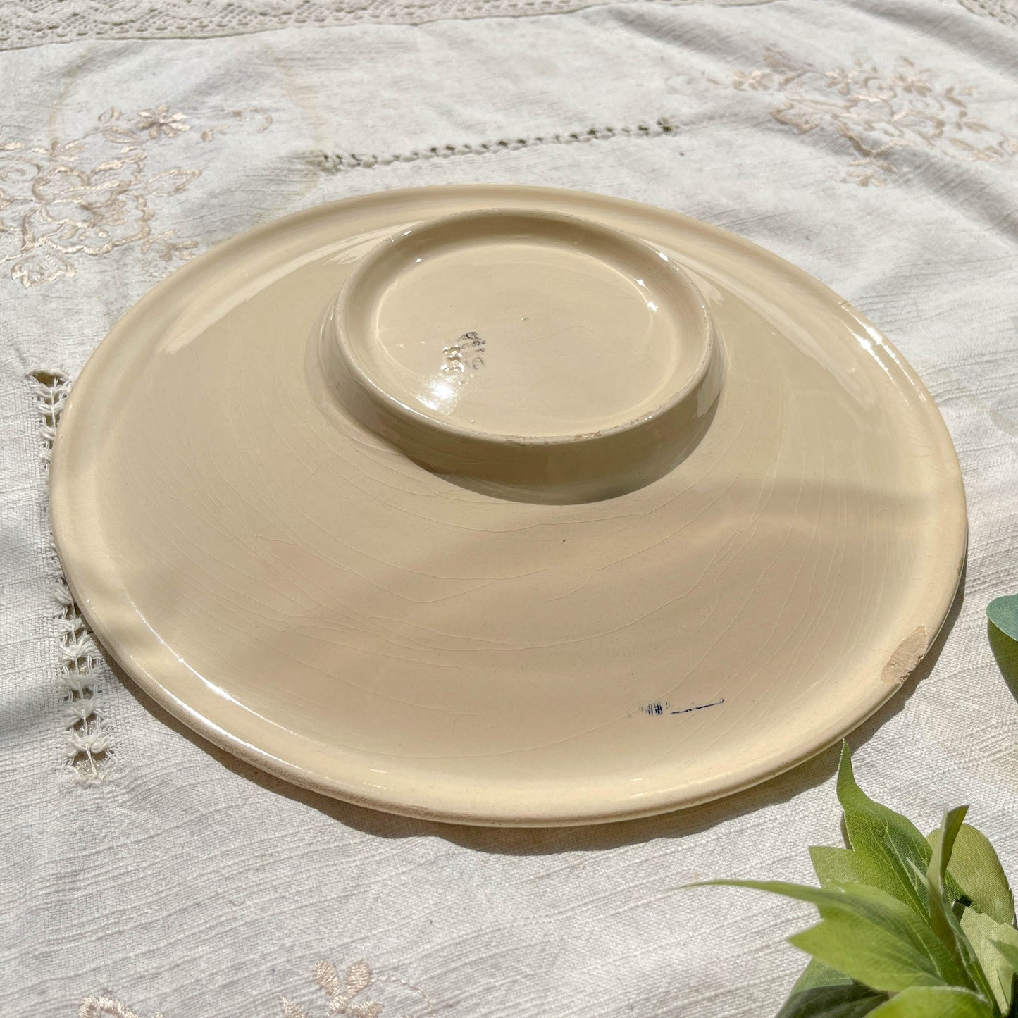 Plat creux porcelaine vintage K&g Luneville "Flore" 1950s petites fleures bleues