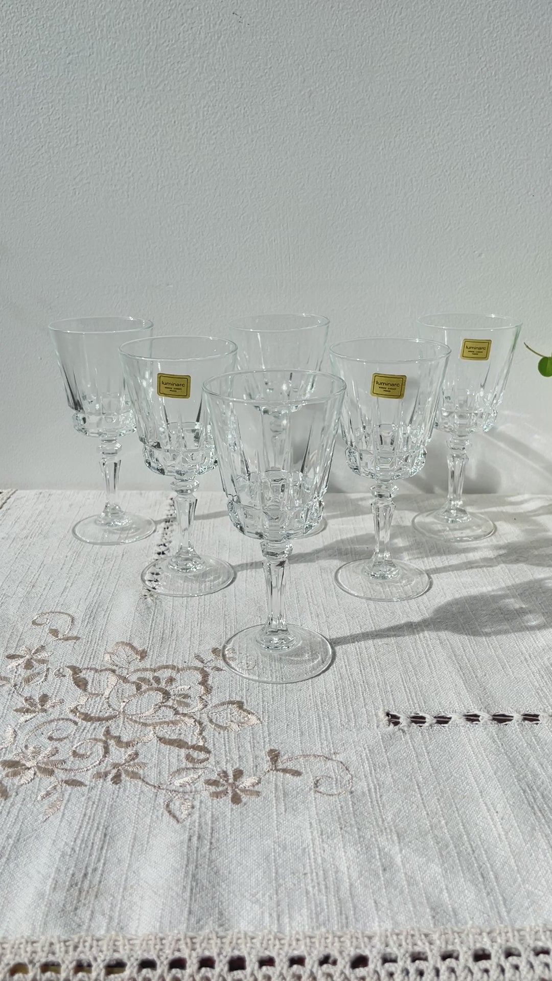 6 verres à vin rouge vintage en cristal – Cristal d'Arques modèle Chantelle