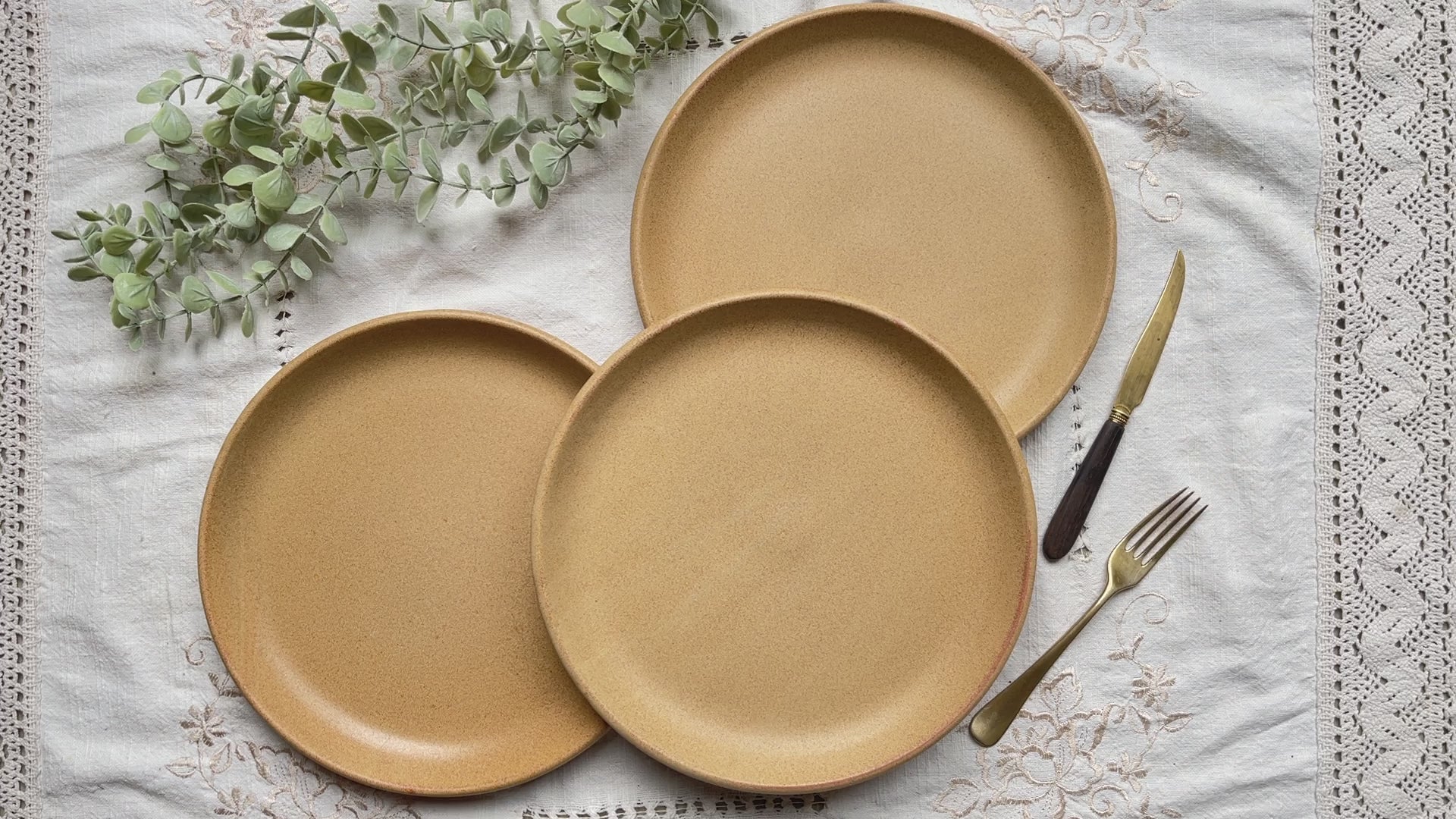 3 Assiettes Vintage en Grès Sarreguemines modèle Fermette made in France