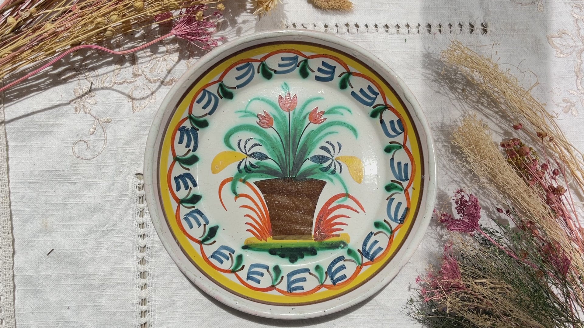 Ancienne Assiette Faïence Française Calotte Nevers XIXème
