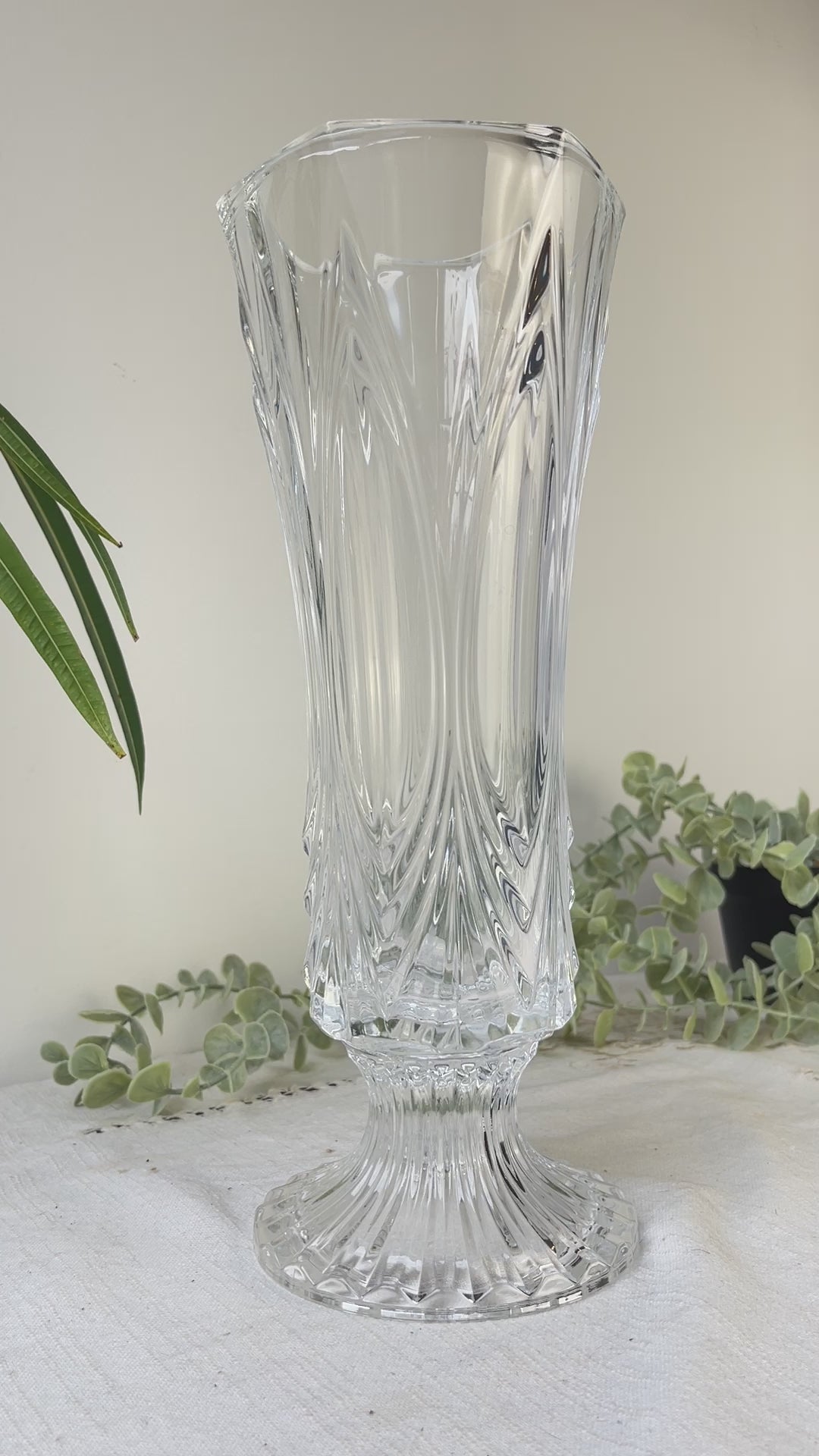 Vase vintage en cristal style Art déco