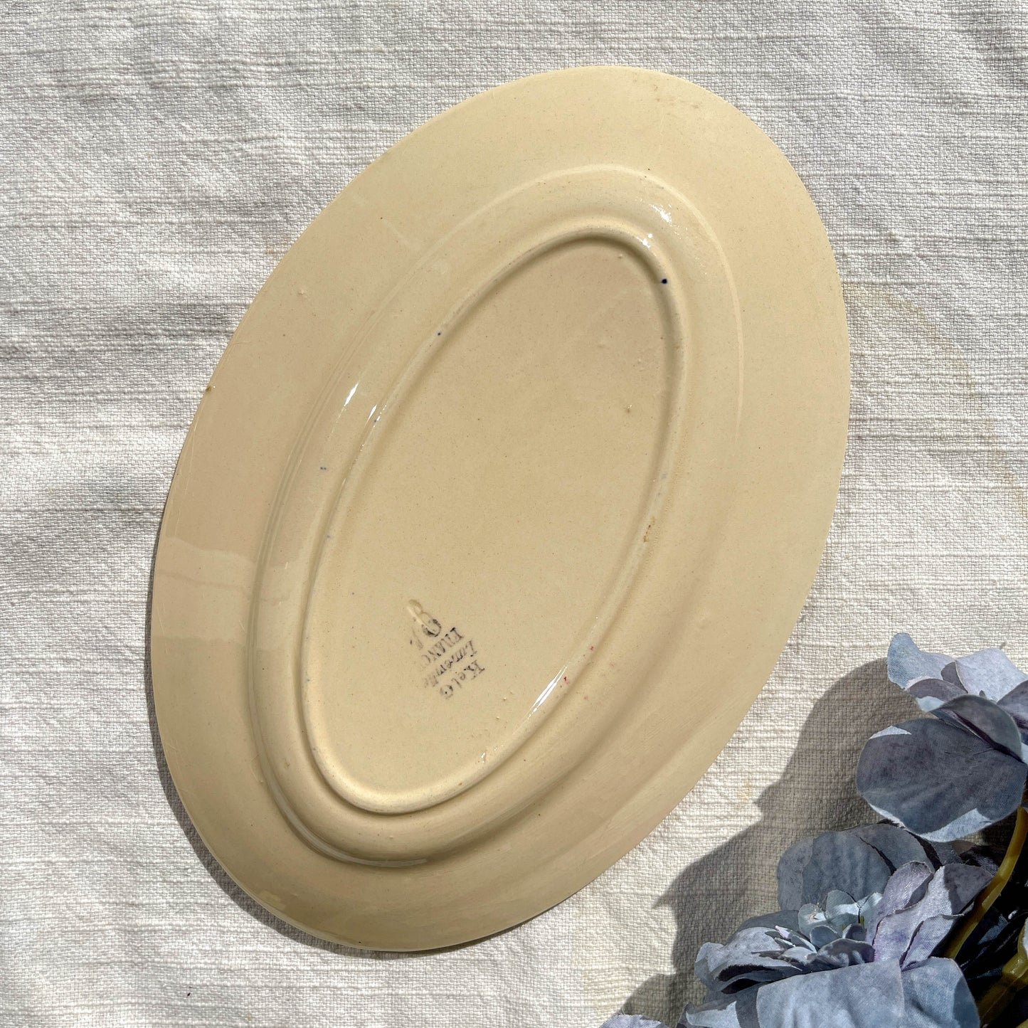 Ravier porcelaine vintage K&g Luneville "Flore" 1950s petites fleures bleues