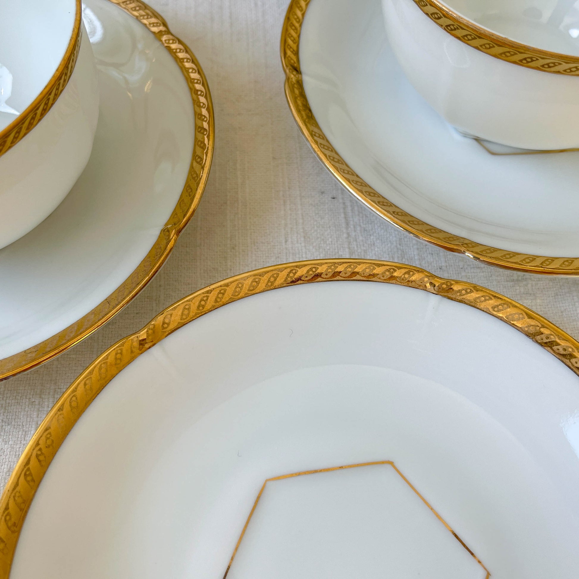 Service à café vintage en porcelaine blanche doré Epiag czechoslovakia