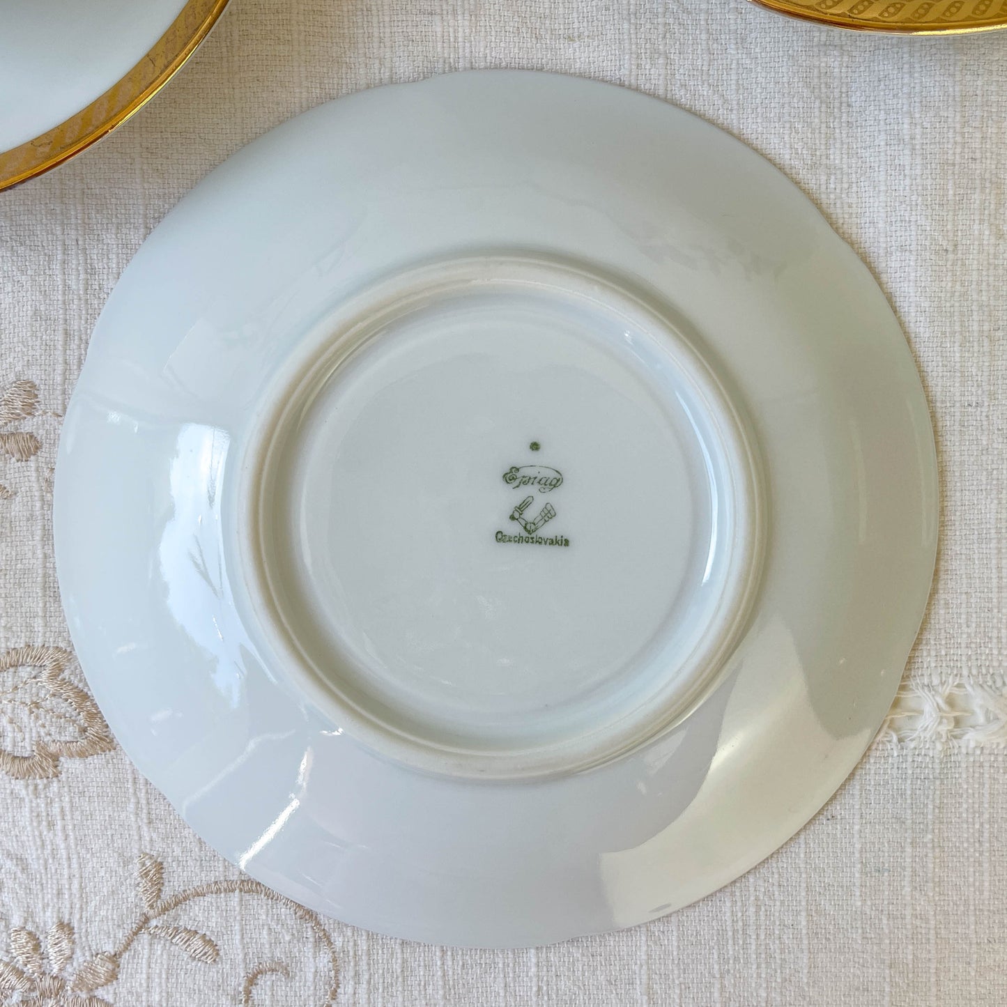 Service à café vintage en porcelaine blanche doré Epiag czechoslovakia