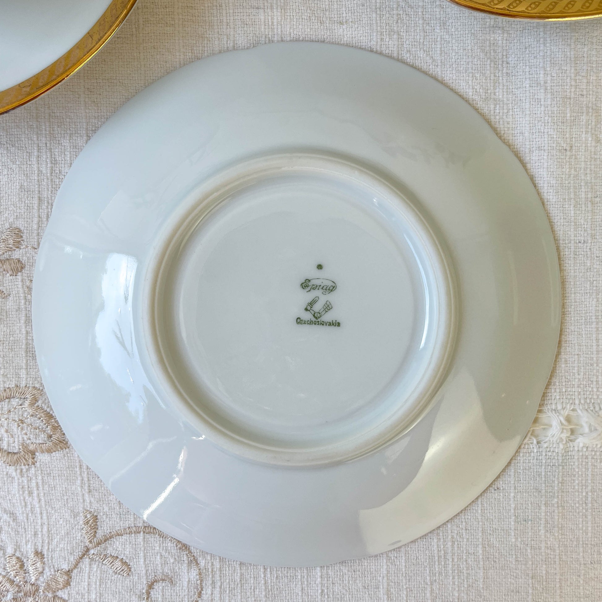 Service à café vintage en porcelaine blanche doré Epiag czechoslovakia