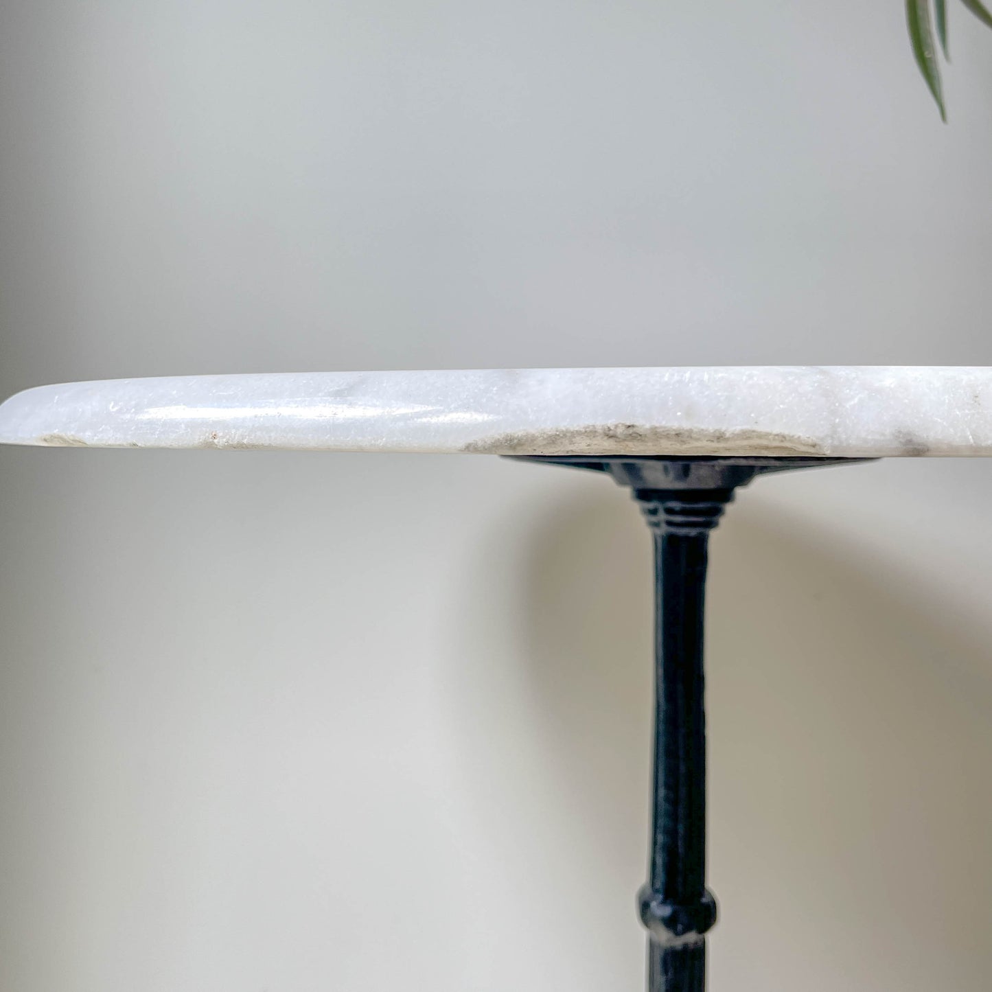 Authentic Parisian Bistro Table - Marble and Cast Iron, 1920s Style