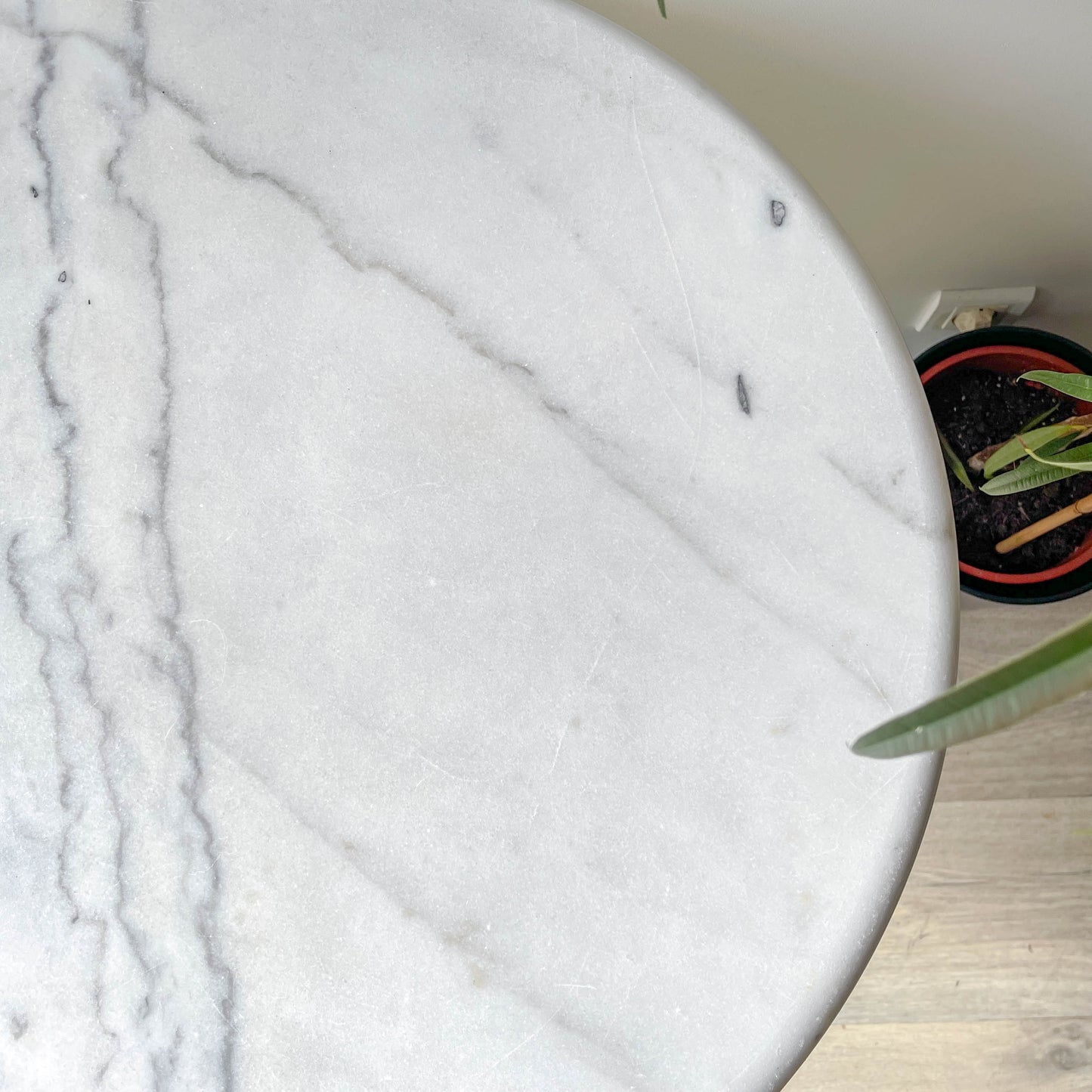 Authentic Parisian Bistro Table - Marble and Cast Iron, 1920s Style