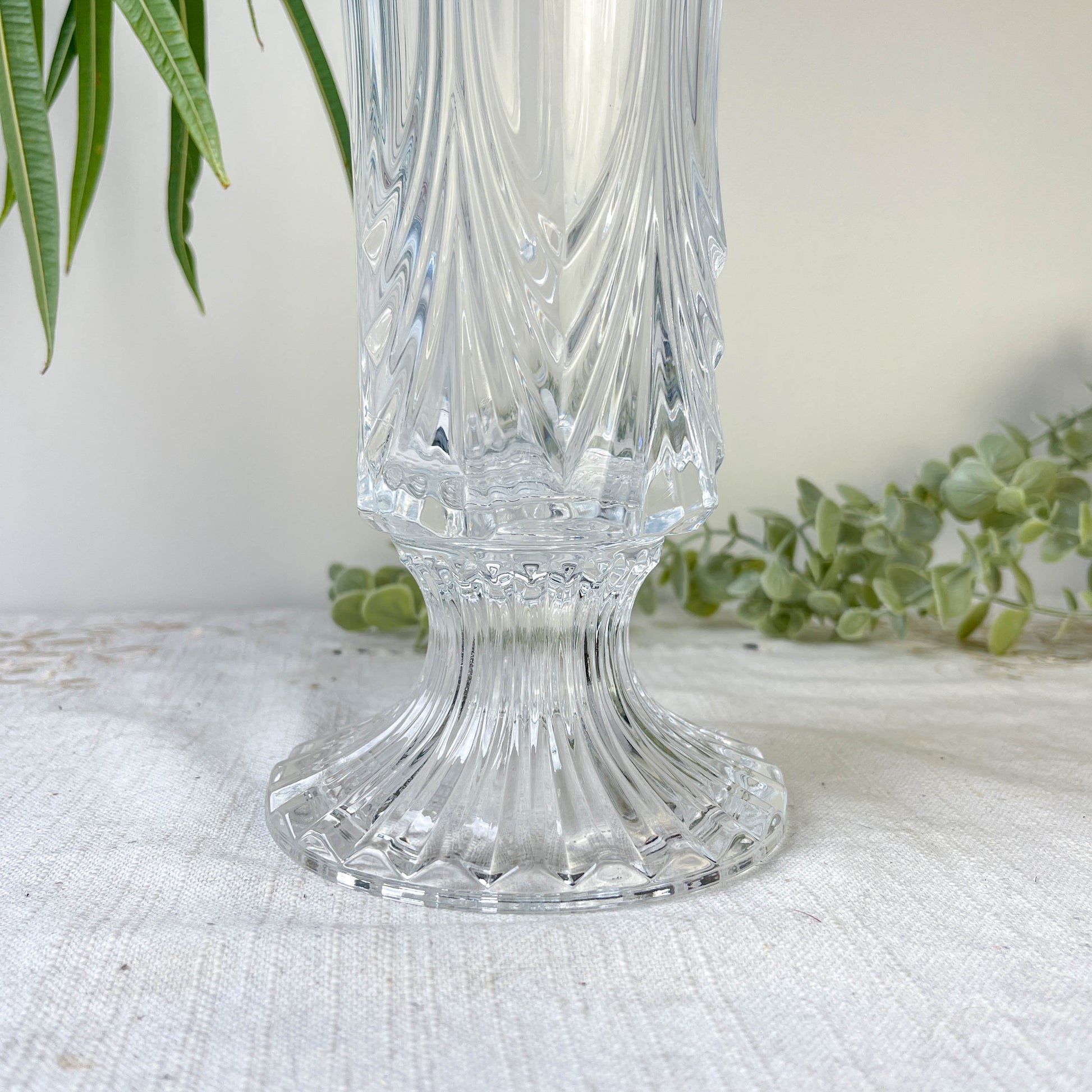 Vase vintage en cristal style Art déco