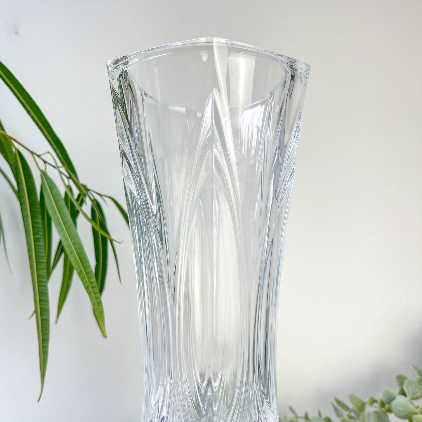 Vase vintage en cristal style Art déco