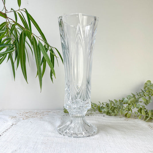 Vase vintage en cristal style Art déco