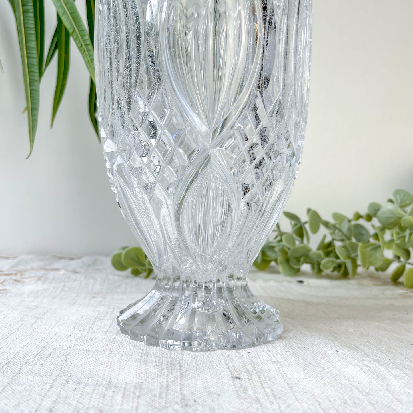 Petit Vase vintage en verre motif géométrique