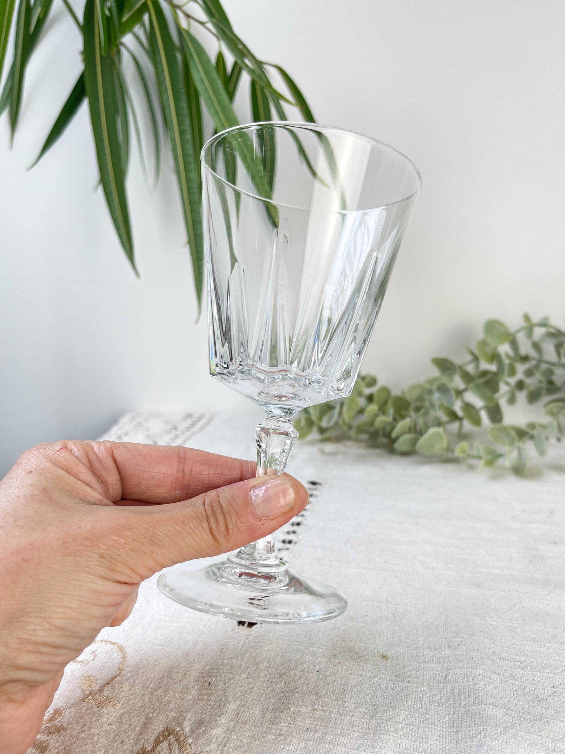 6 Verres à vin rouge vintage Cristal D'Arques modèle Versailles n4