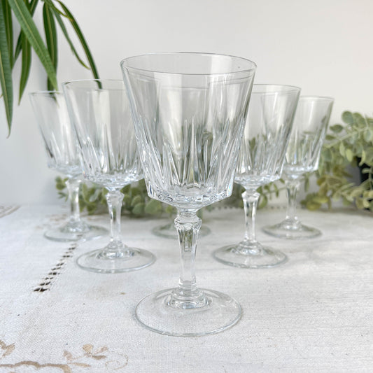 6 Verres à vin rouge vintage Cristal D'Arques Versailles n4