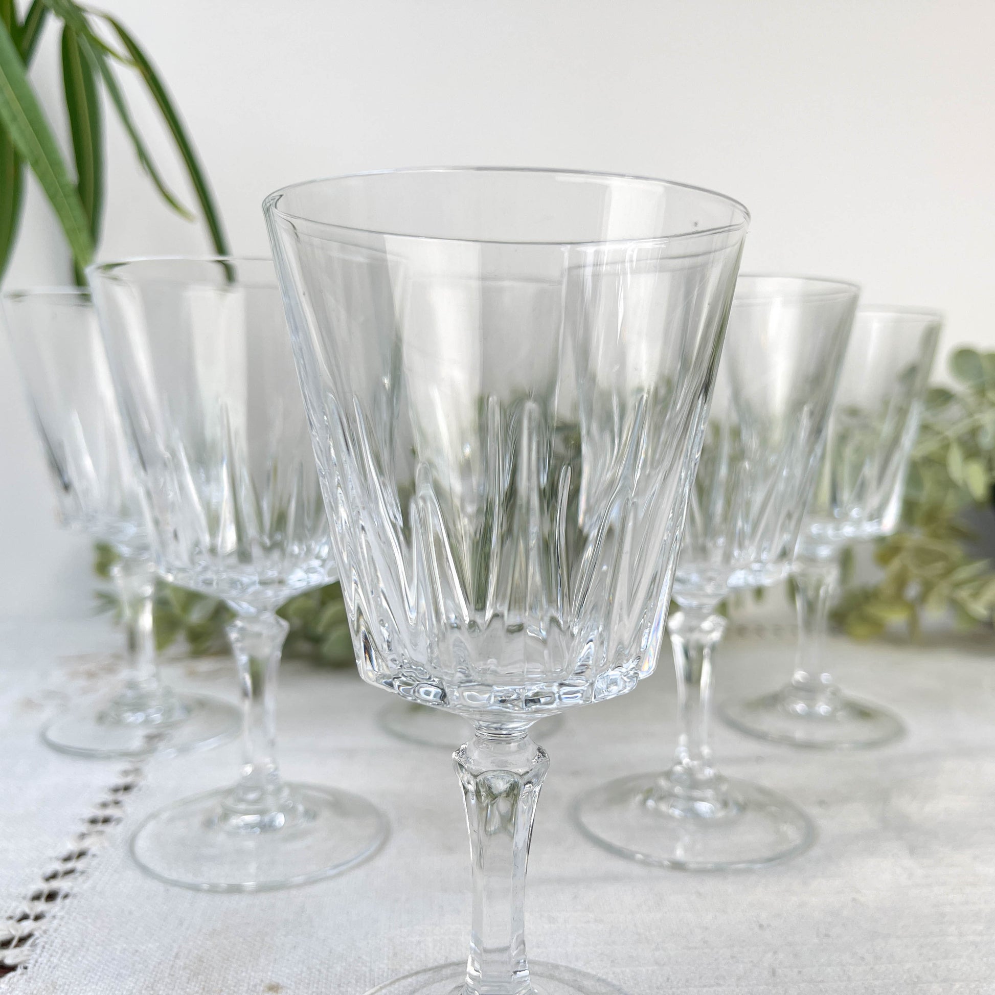 6 Verres à vin rouge vintage Cristal D'Arques Versailles n4