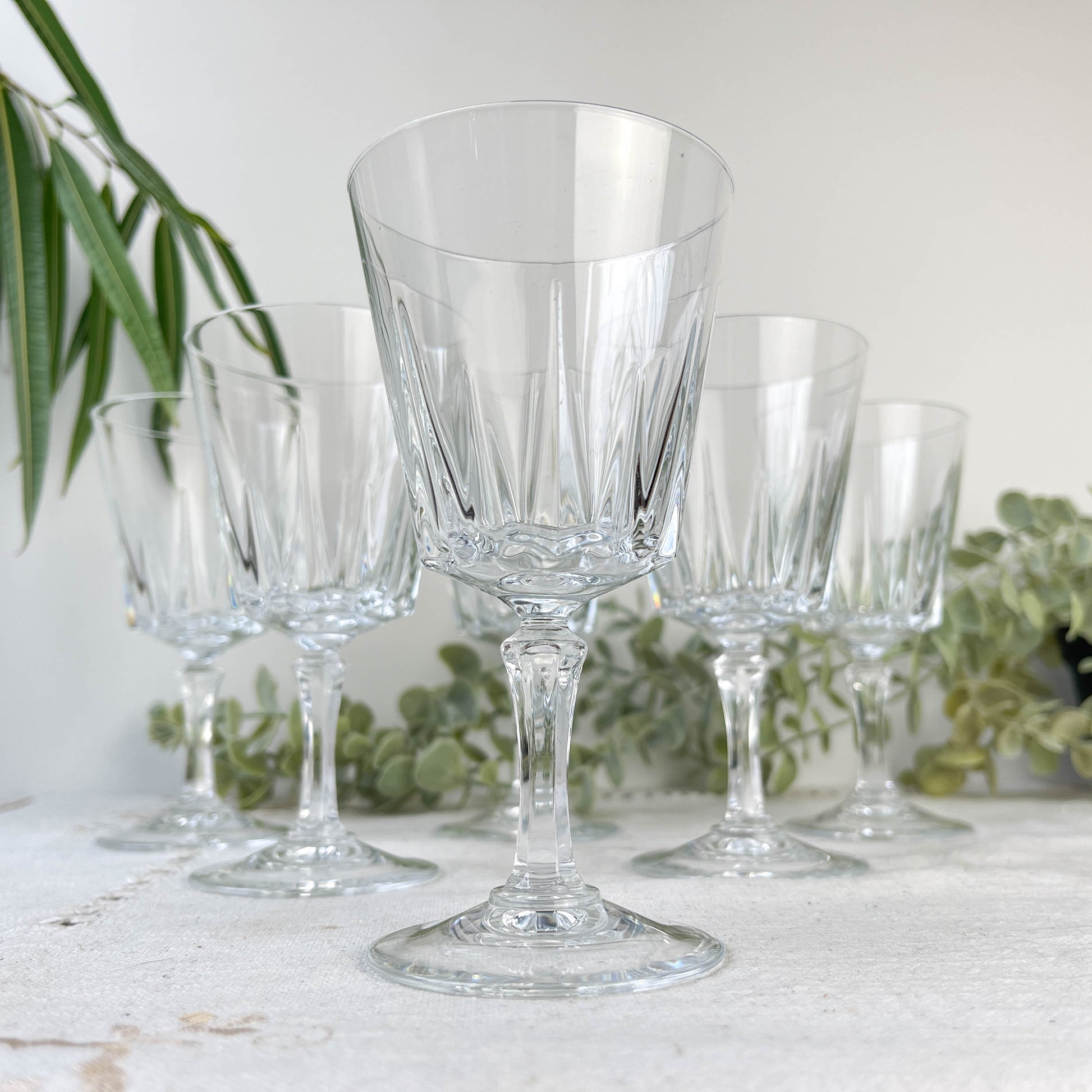 6 Verres à vin rouge vintage Cristal D'Arques Versailles n4