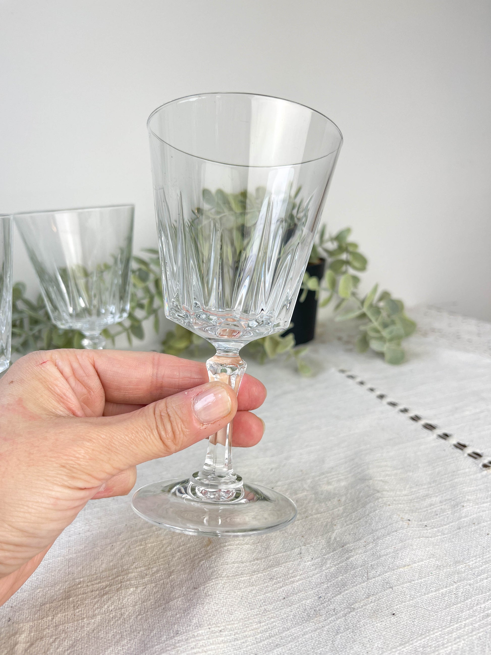 6 Verres à vin rouge vintage Cristal D'Arques Versailles n4