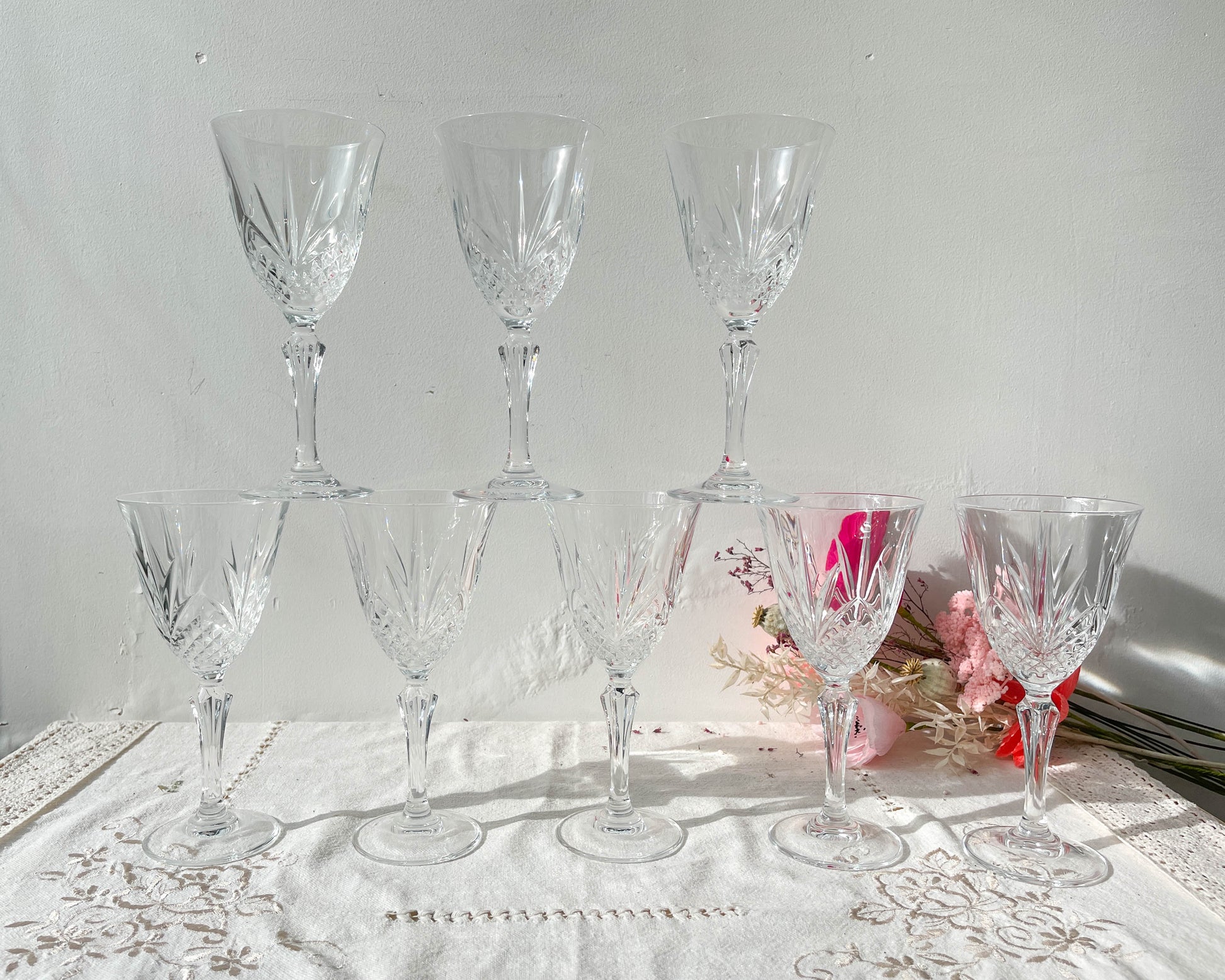 8 Verres à eau Cristal D'Arques modèle MASQUERADE