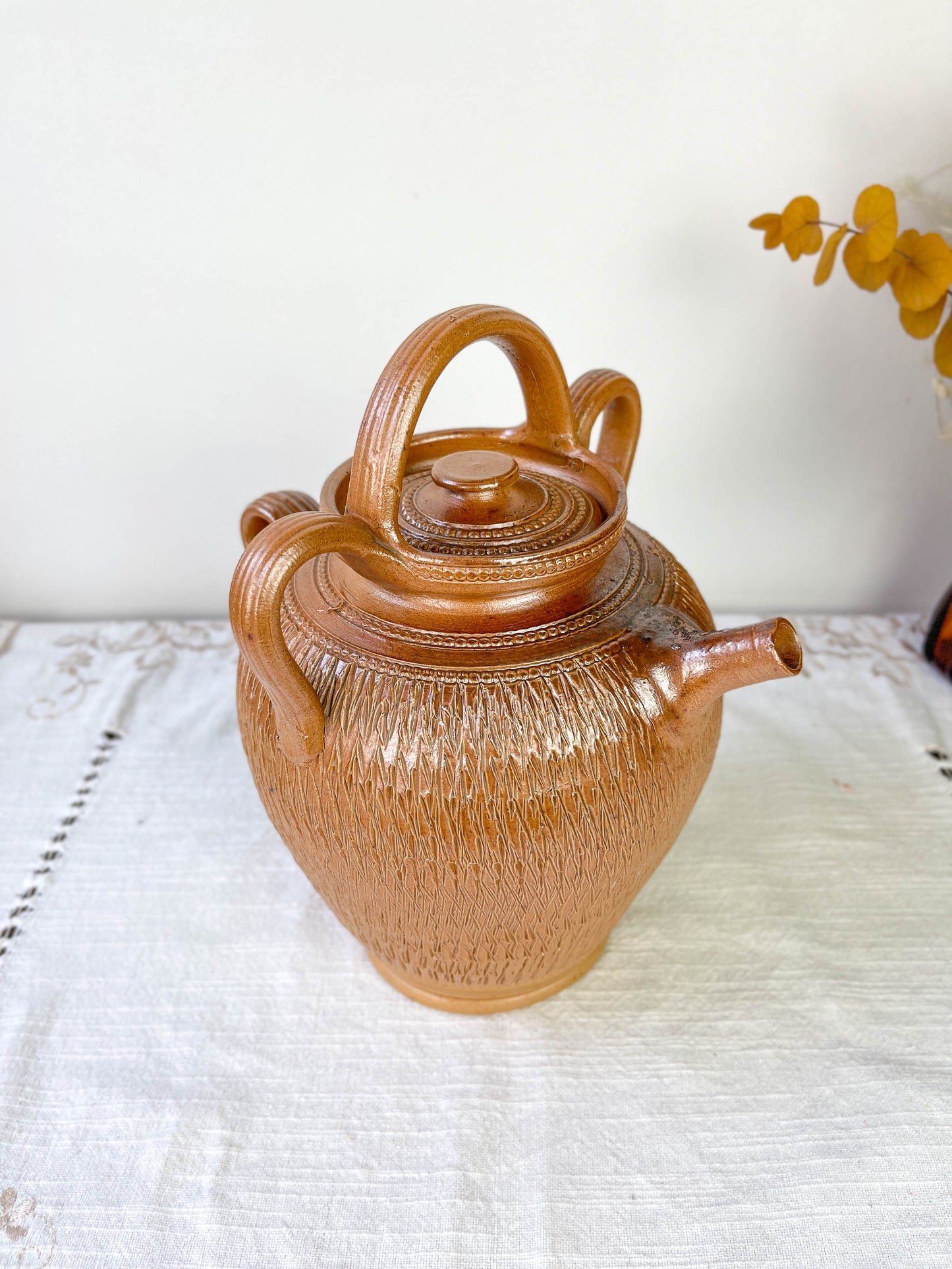 Ancienne Cruche Gargoulette en terre cuite