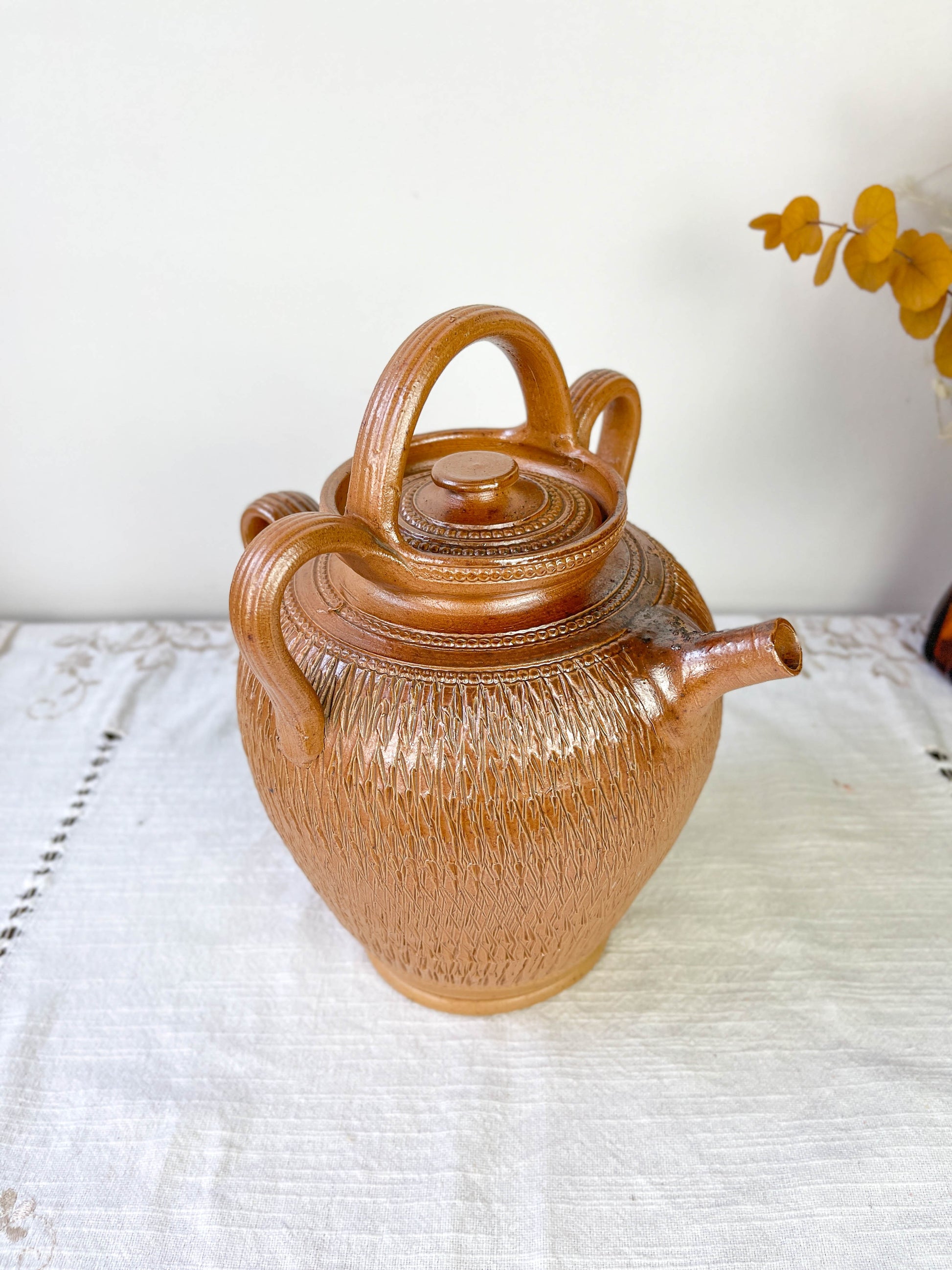 Ancienne Cruche Gargoulette en terre cuite
