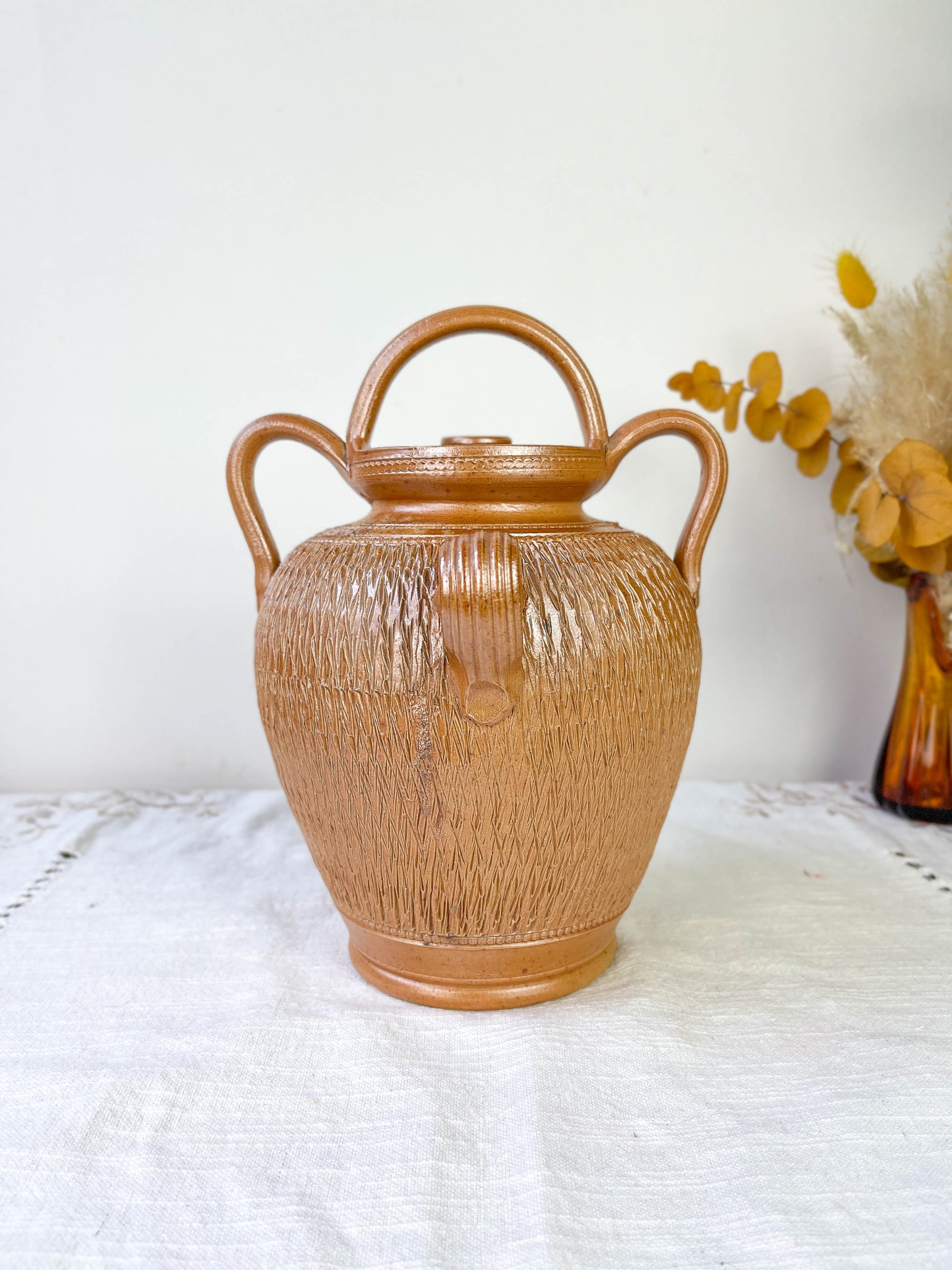 Ancienne Cruche Gargoulette en terre cuite