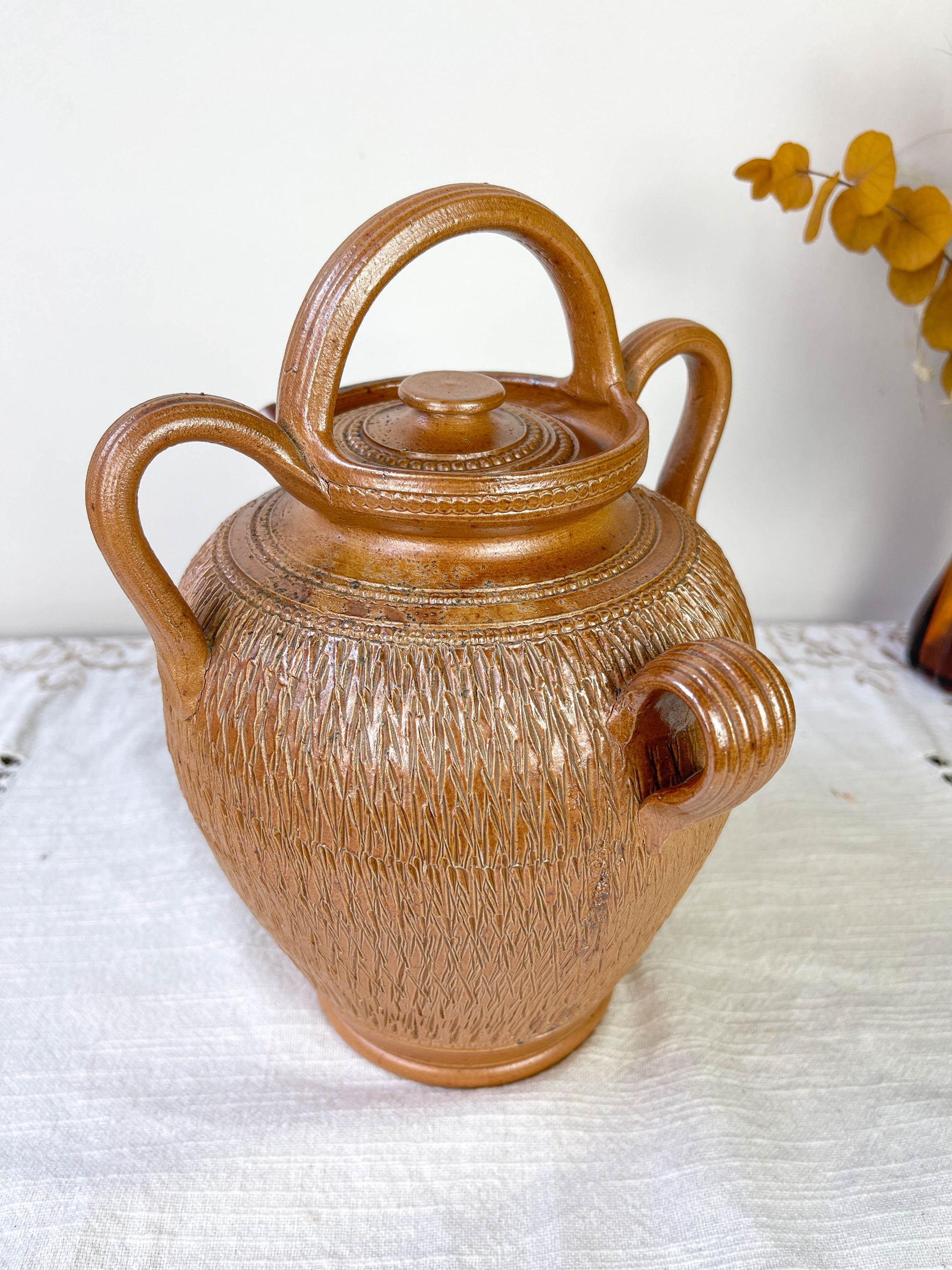 Ancienne Cruche Gargoulette en terre cuite