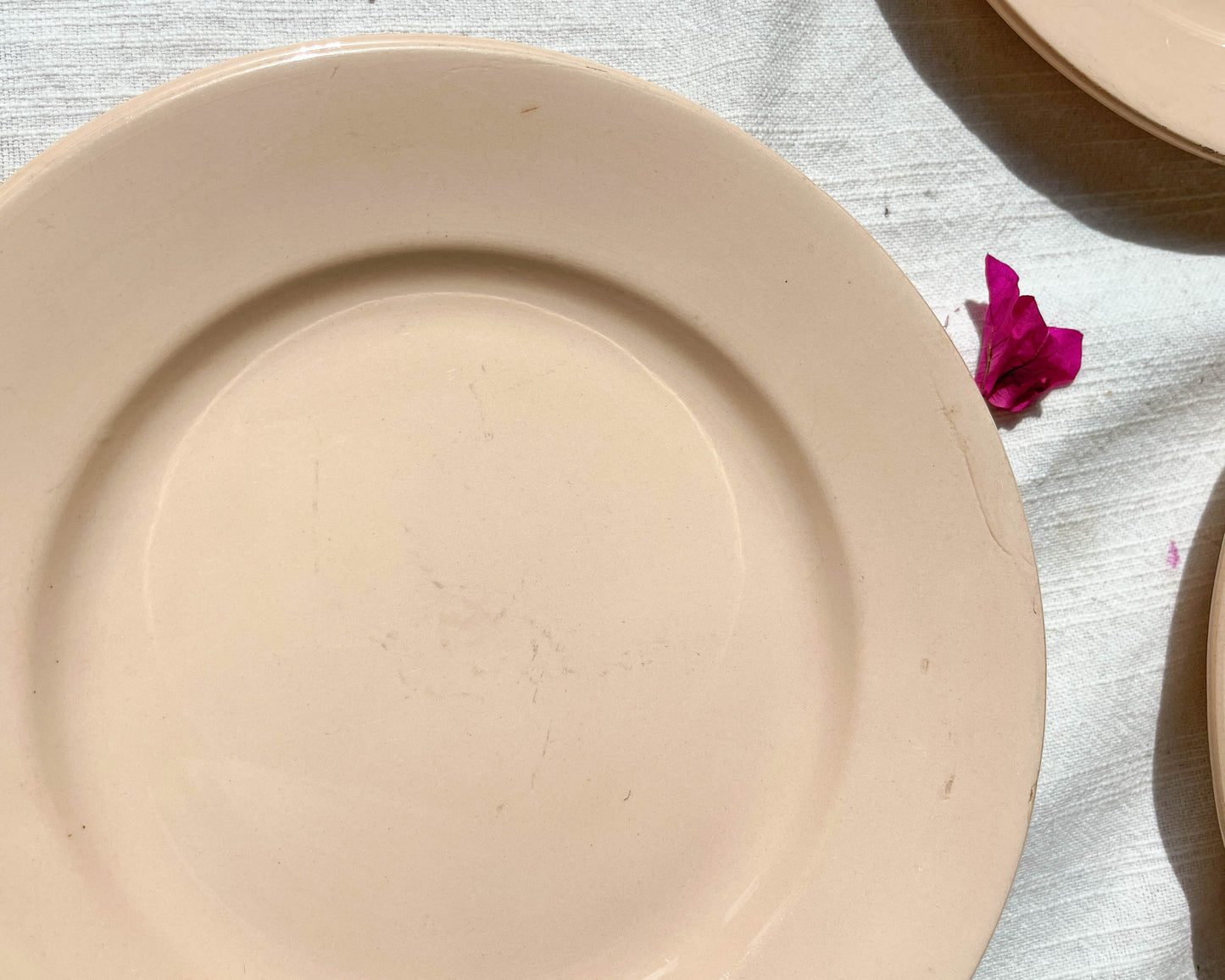 4 Pink Digoin Sarreguemines flat plates