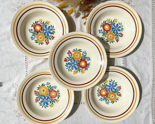 5 ORSAY Printemps Paris earthenware soup plates