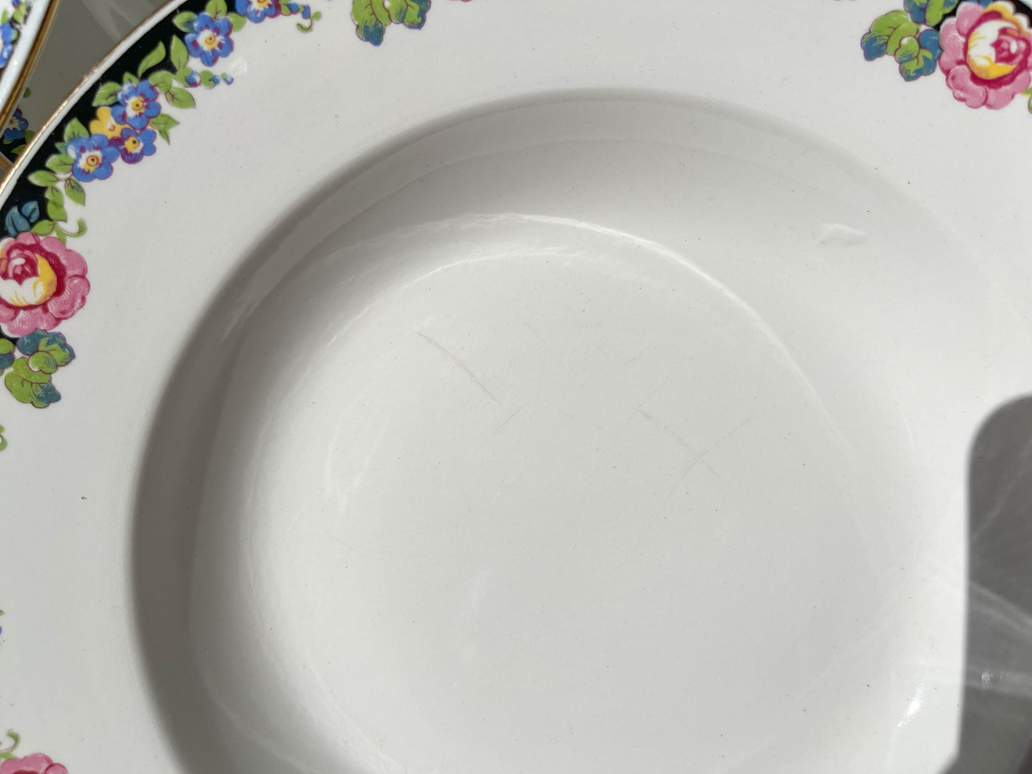 8 DIGOIN opaque porcelain soup plates with floral pattern 3984