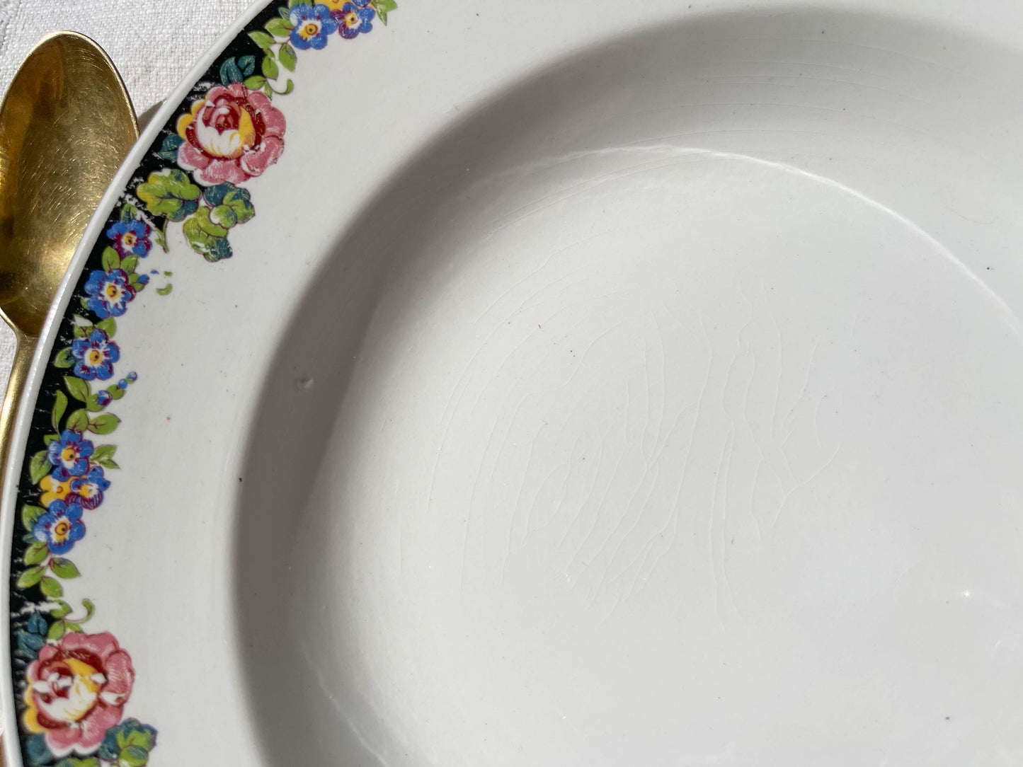 8 DIGOIN opaque porcelain soup plates with floral pattern 3984
