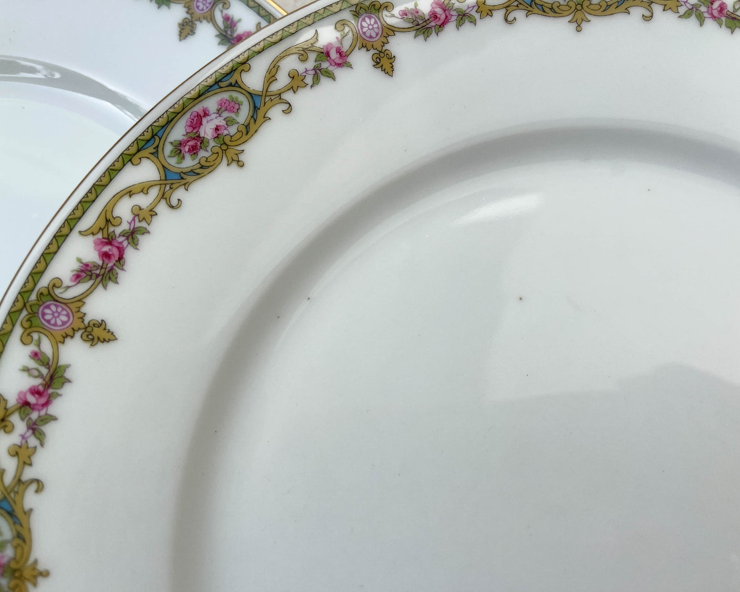 6 LIMOGES B&C porcelain flat plates with floral pattern