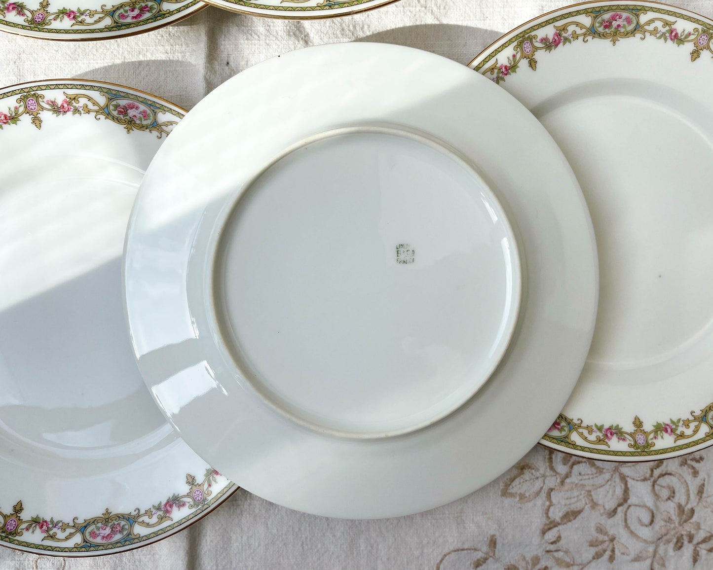 6 Small LIMOGES B&C porcelain plates with floral pattern