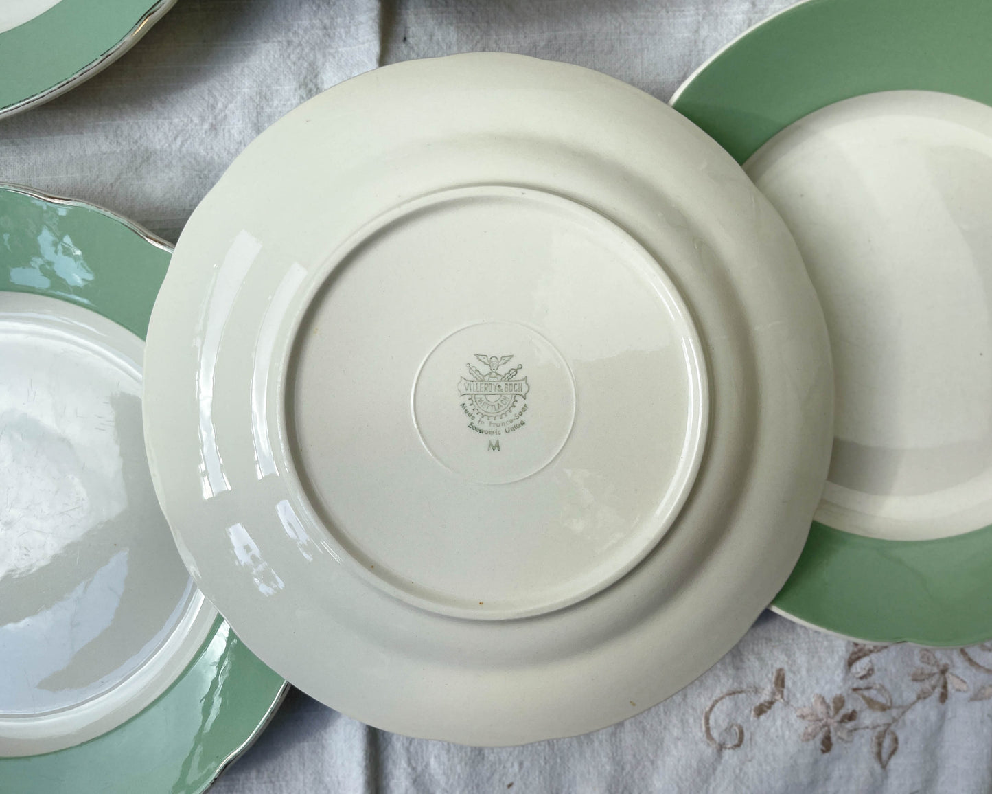 6 Assiettes porcelaine + 6 petites assiettes dépareillées vintage