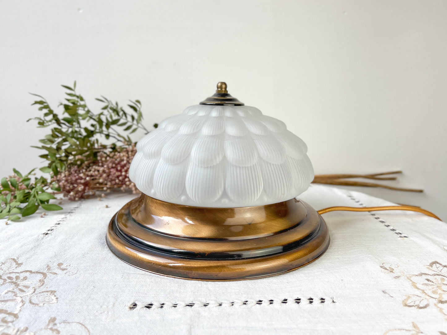 Vintage Globe table lamp in old glass