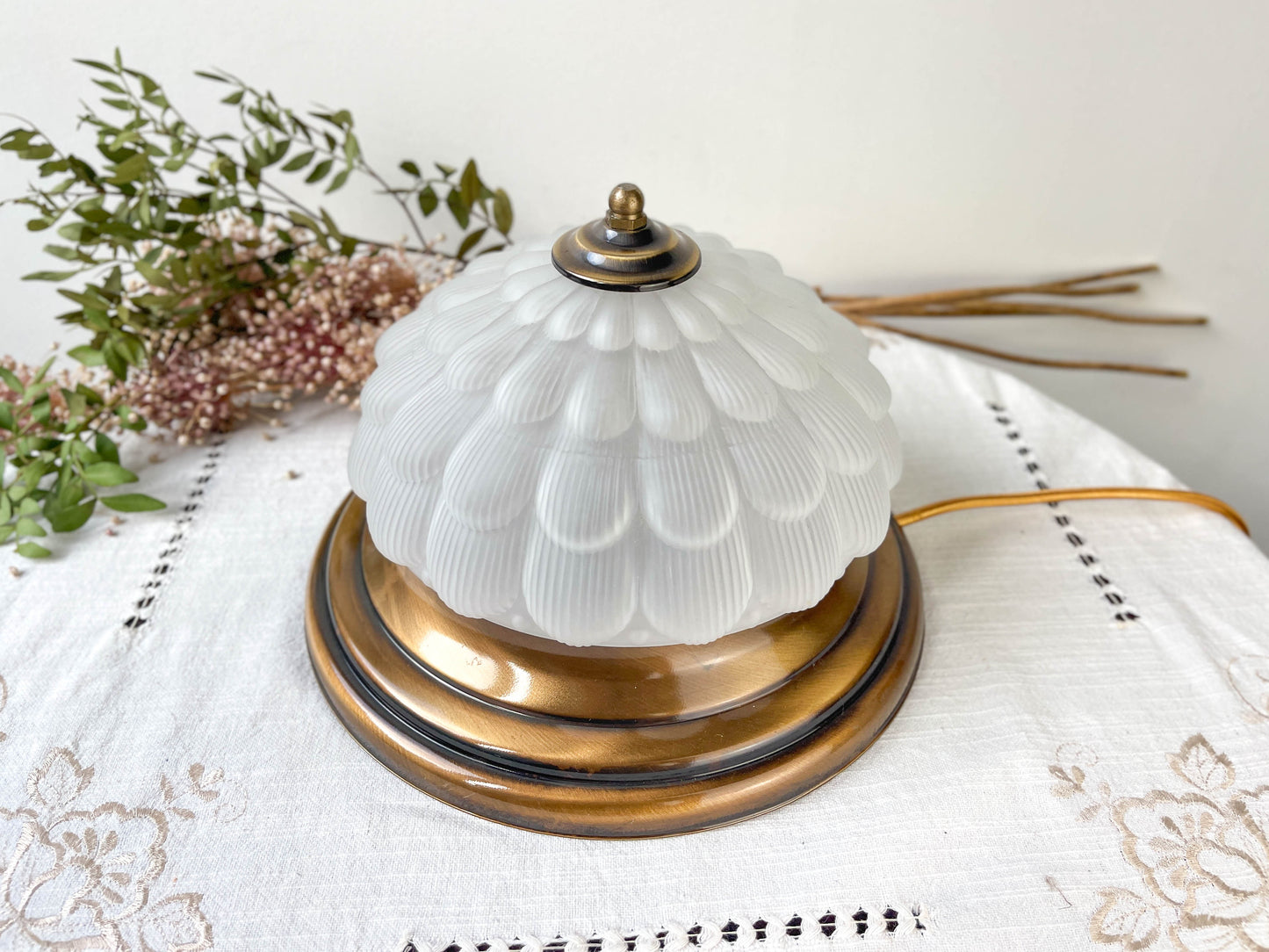 Vintage Globe table lamp in old glass