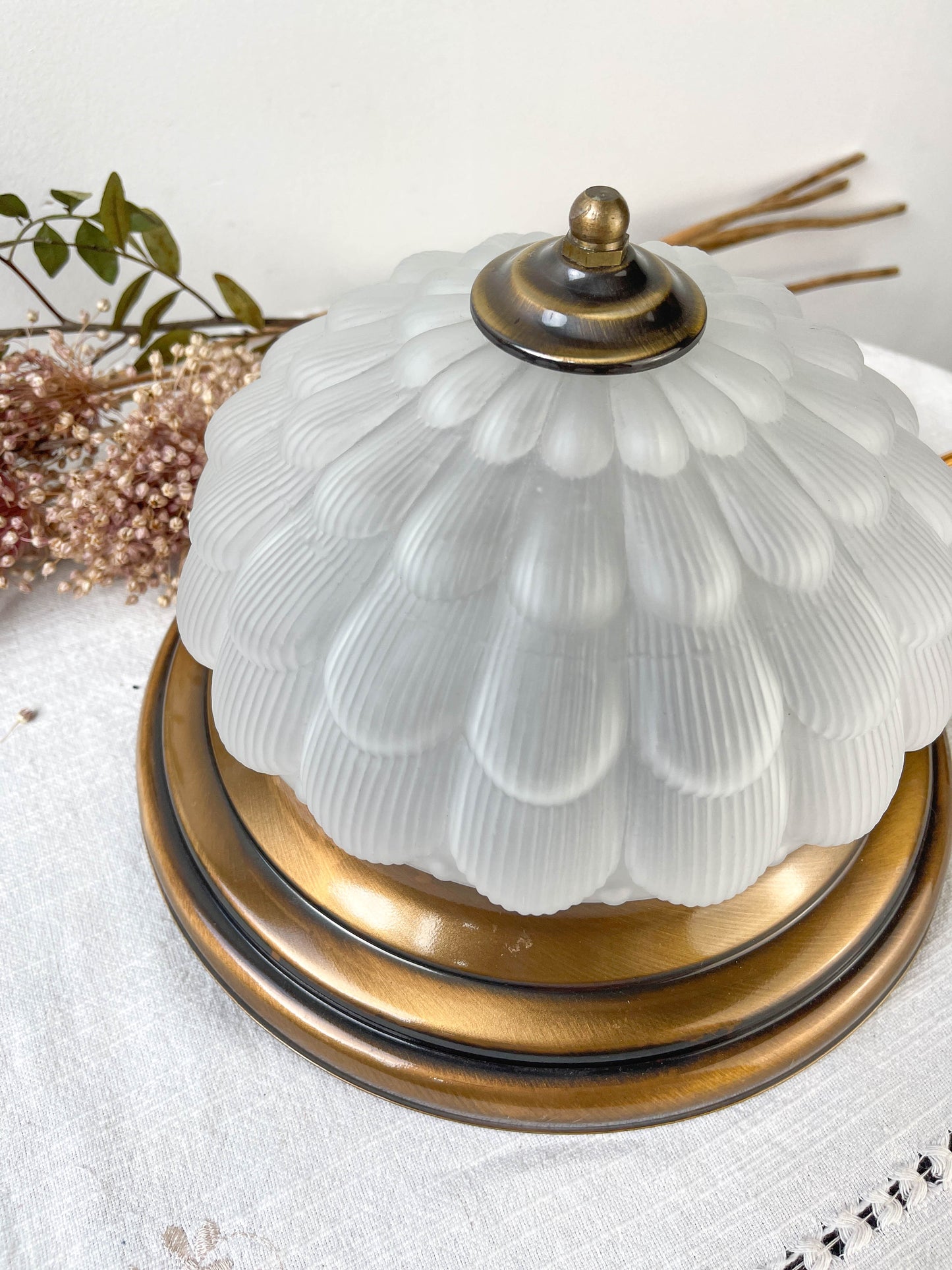 Vintage Globe table lamp in old glass