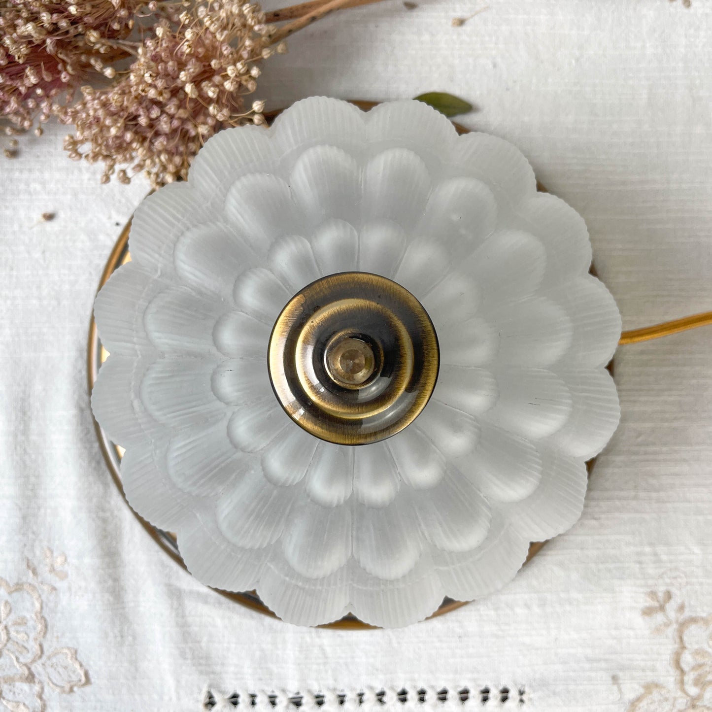 Vintage Globe table lamp in old glass