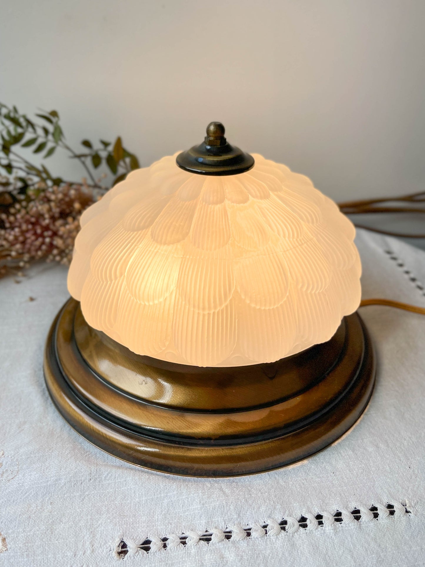 Vintage Globe table lamp in old glass
