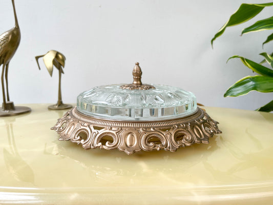 Vintage Globe table lamp in old glass